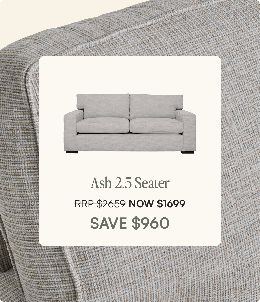 Ash 2.5 Seater