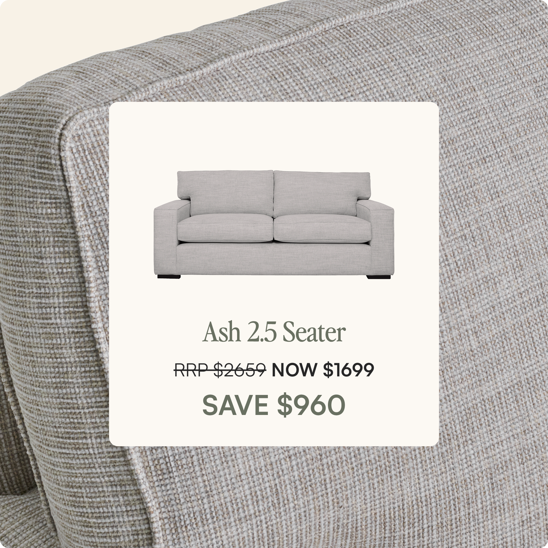 Ash 2.5 Seater
