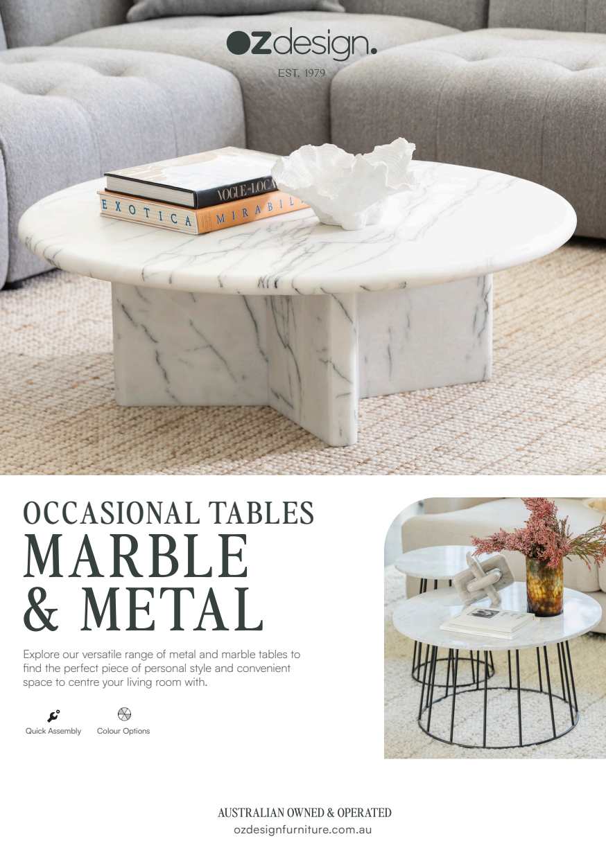 OCCASIONAL TABLES MARBLE and METAL