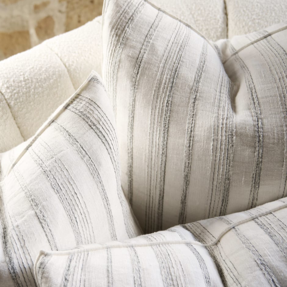 Grey feather filled cushions sales