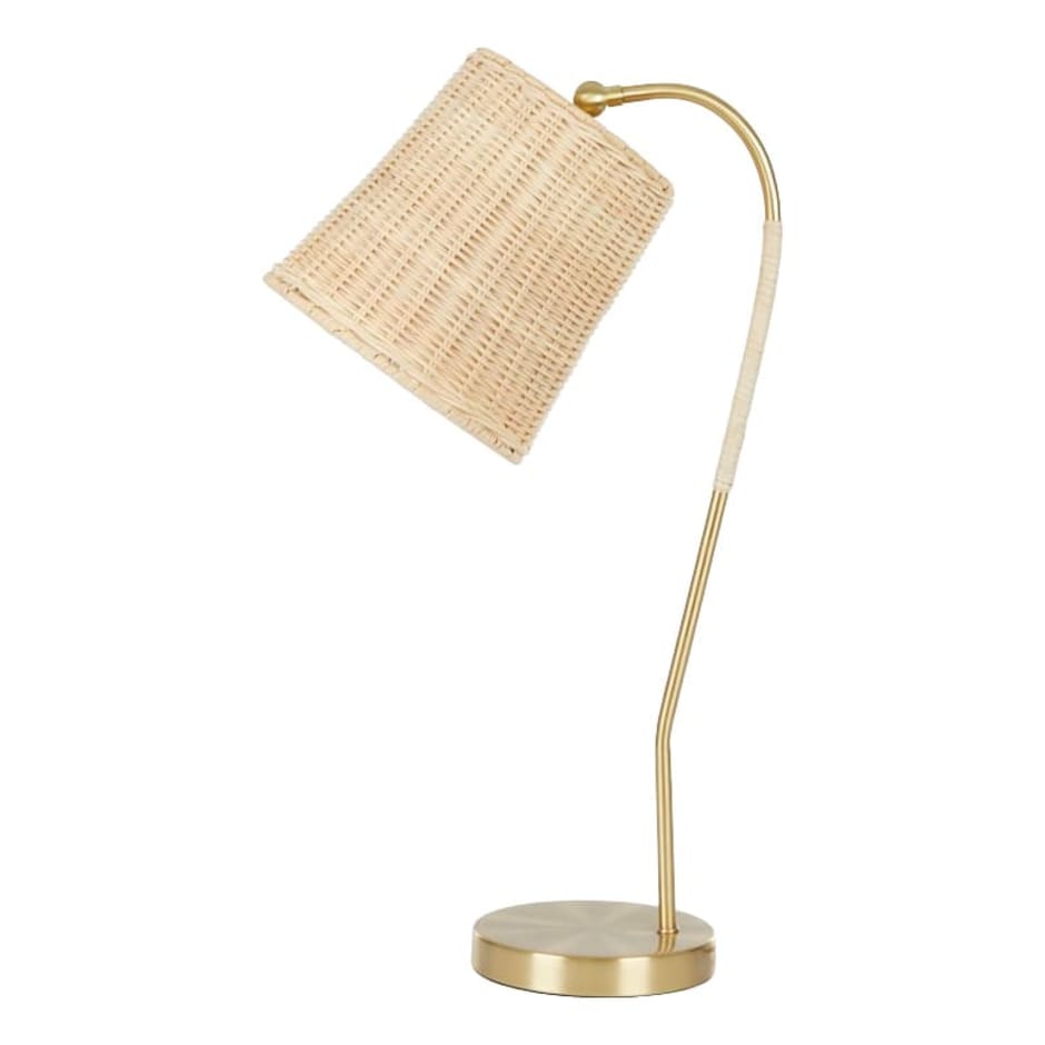 Gold side lamp on sale table