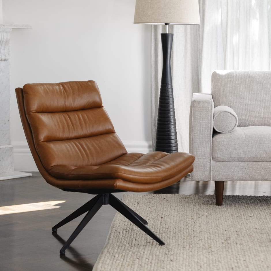 Leather rotating chair deals