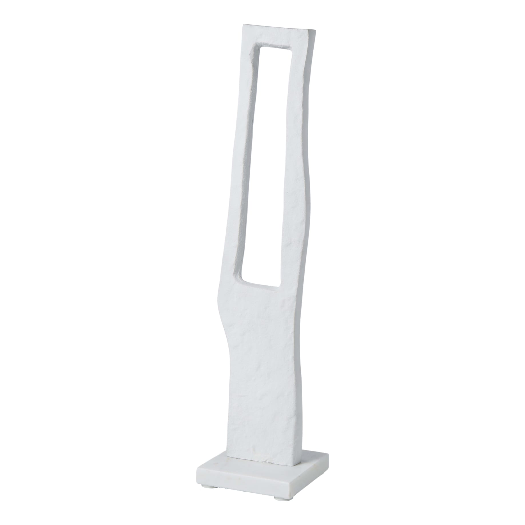 Abstract Rectangle Sculpture 10 x 46cm in White
