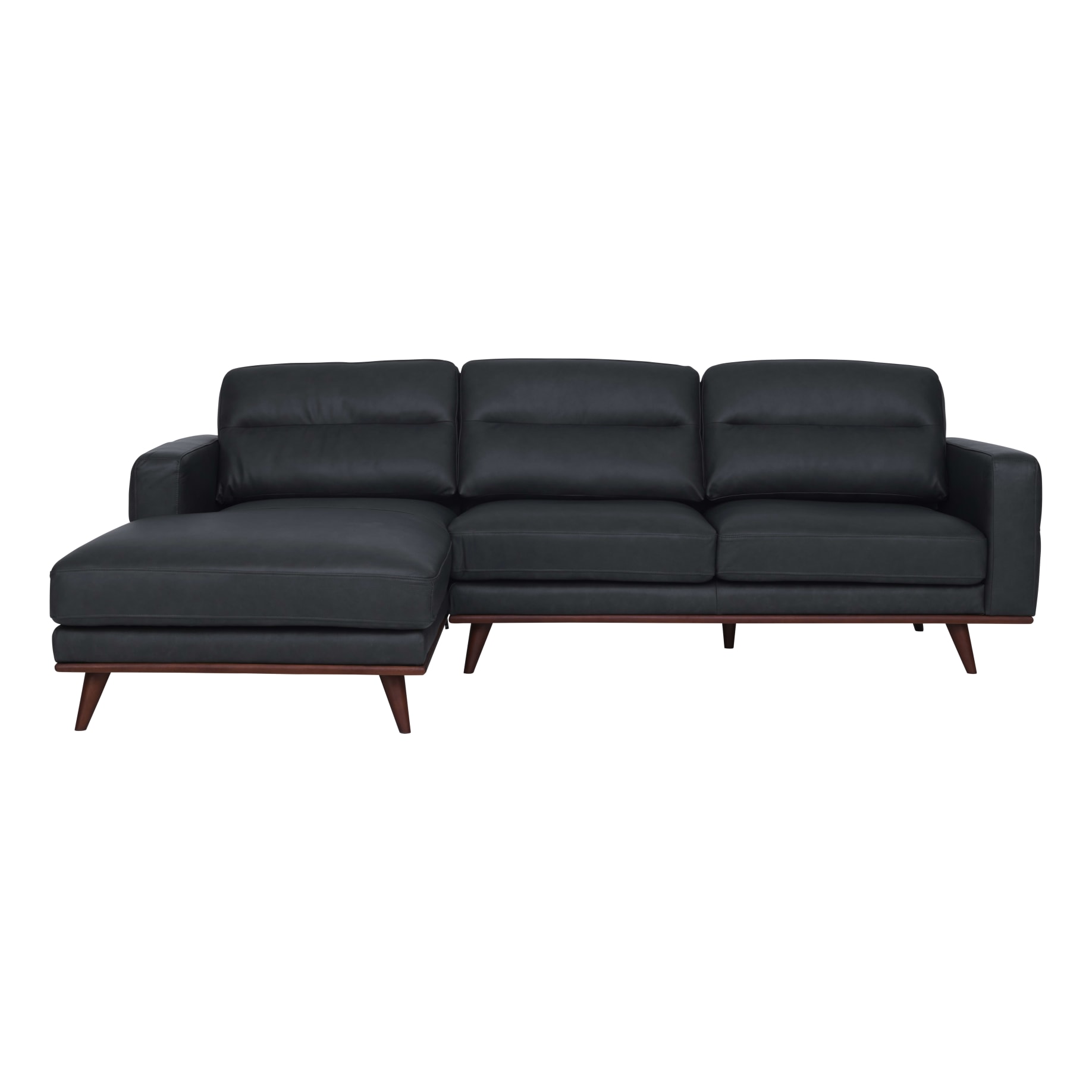 Astrid 2.5 Seater Sofa + Chaise LHF in Butler Leather Slate
