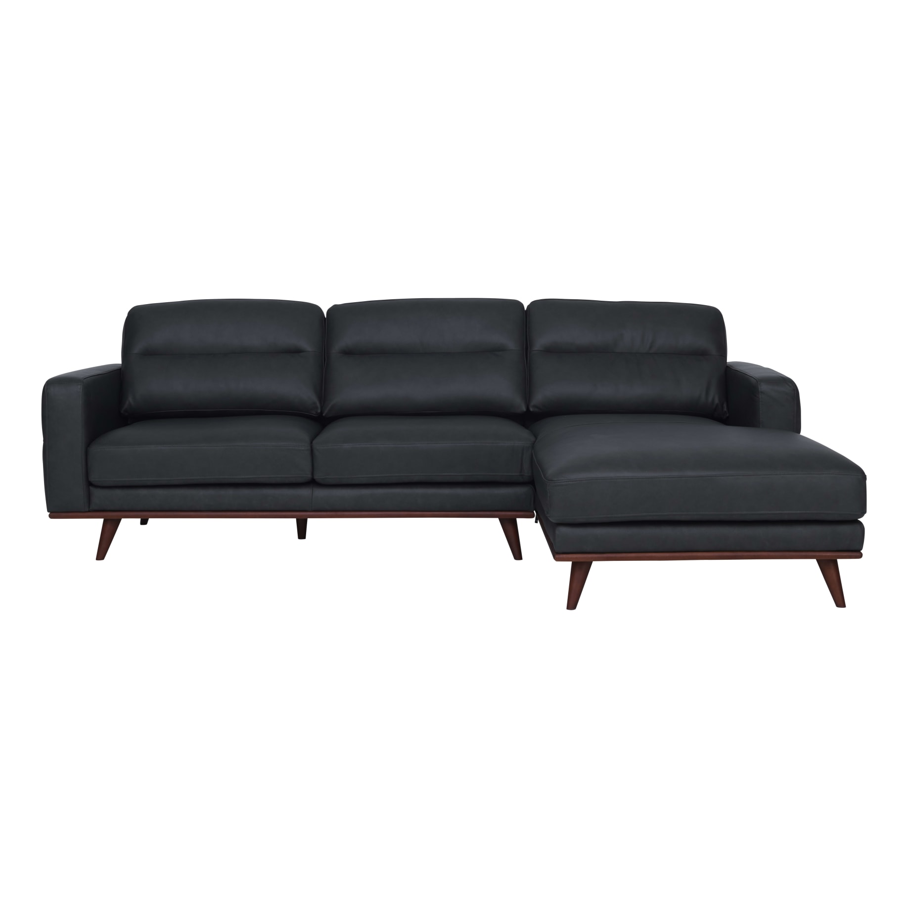 Astrid 2.5 Seater Sofa + Chaise RHF in Butler Leather Slate