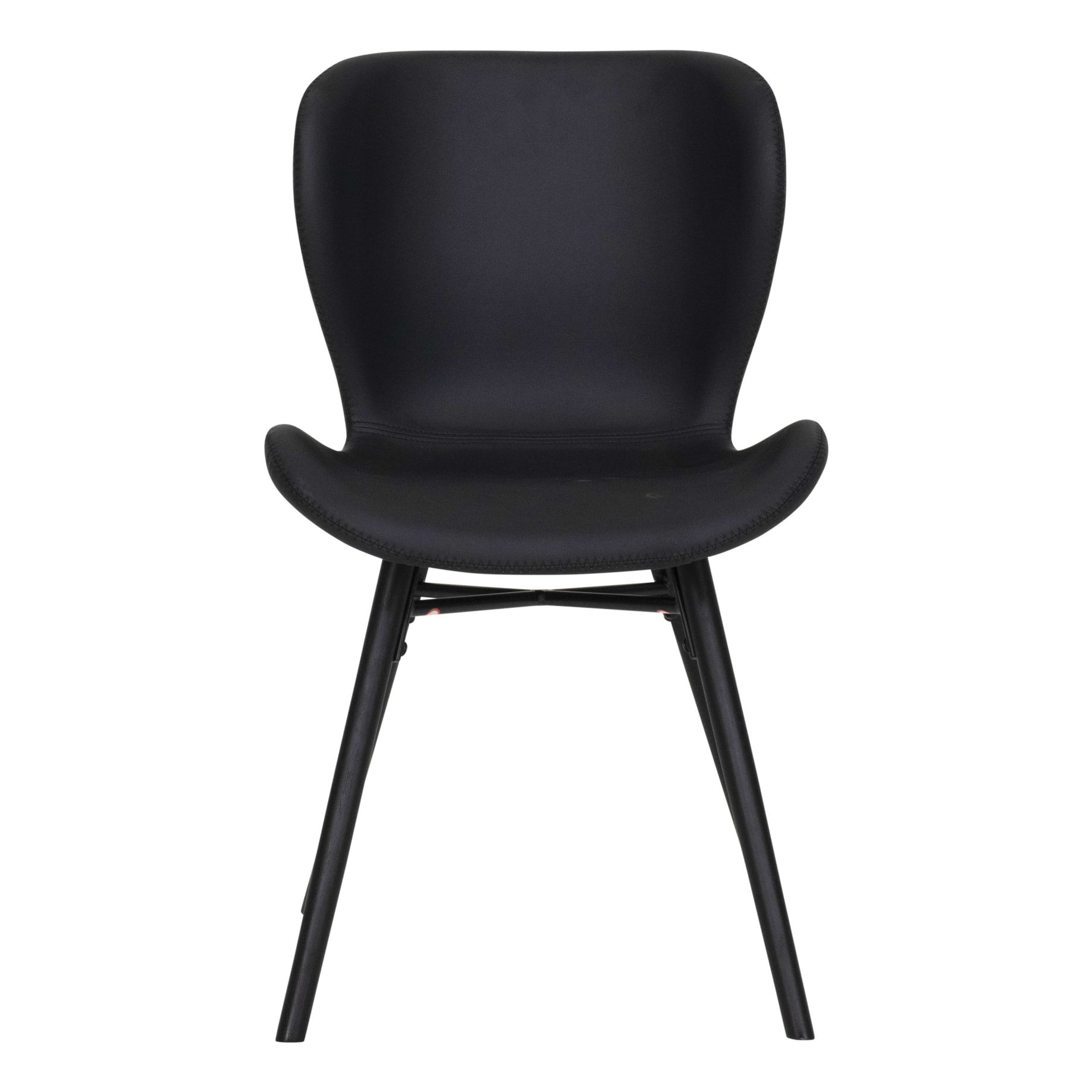 Batilda Dining Chair in Black PU/Black Leg