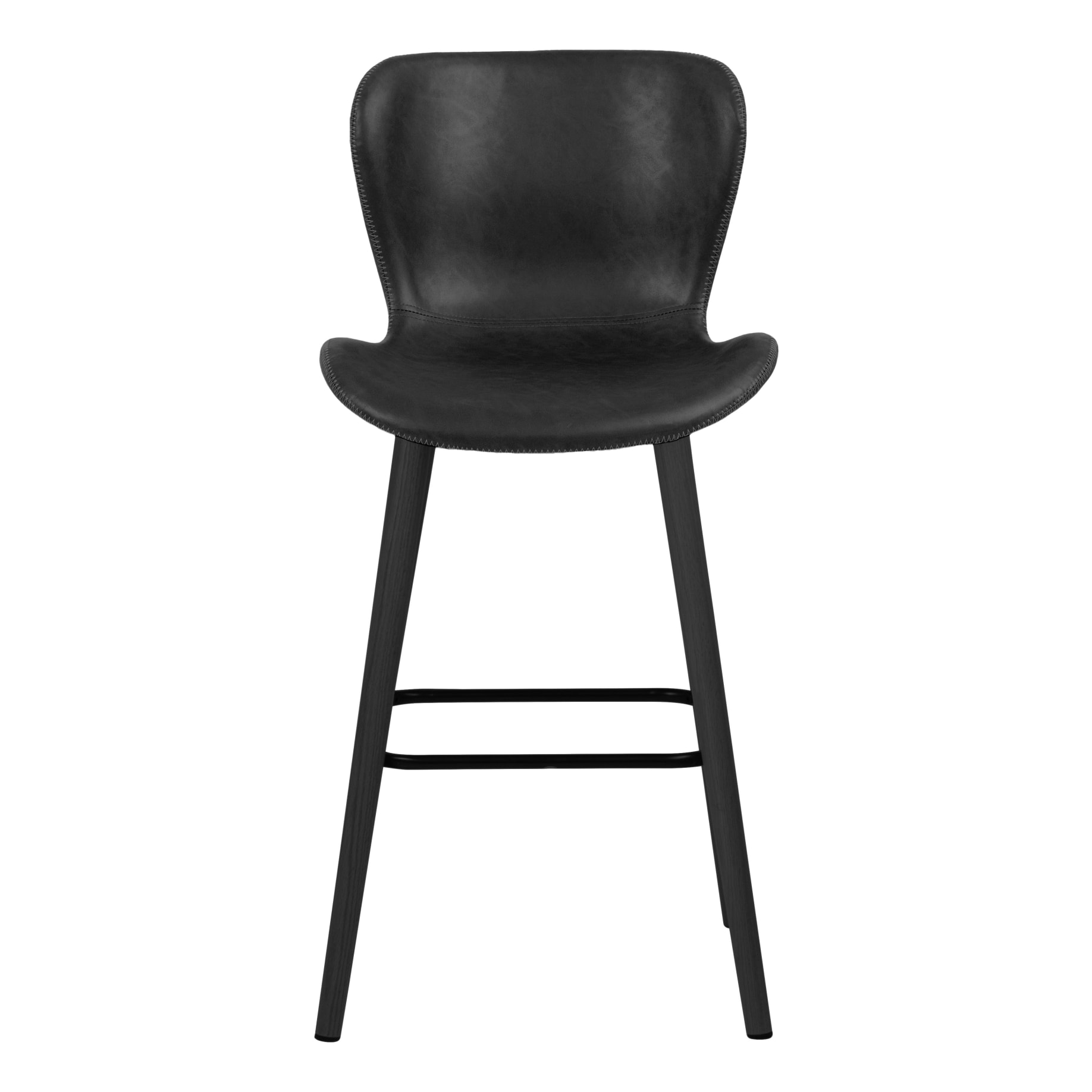 Batilda Bar Chair in Black PU / Black Leg