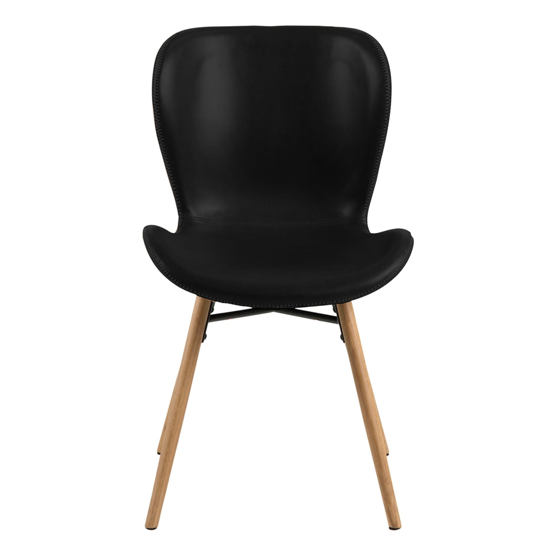 Batilda Dining Chair in Black PU/Oak Leg