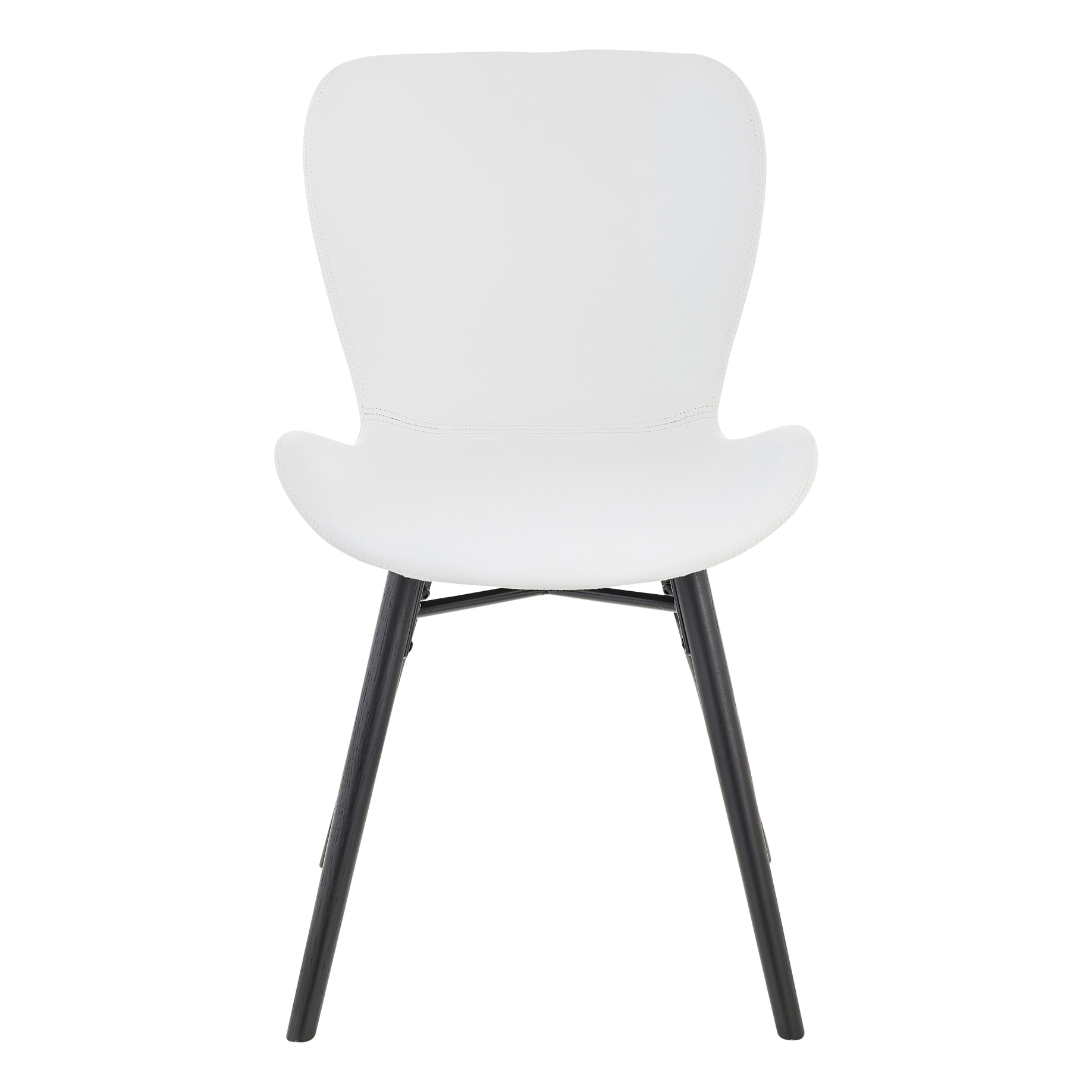 Batilda Dining Chair in White PU / Black Leg