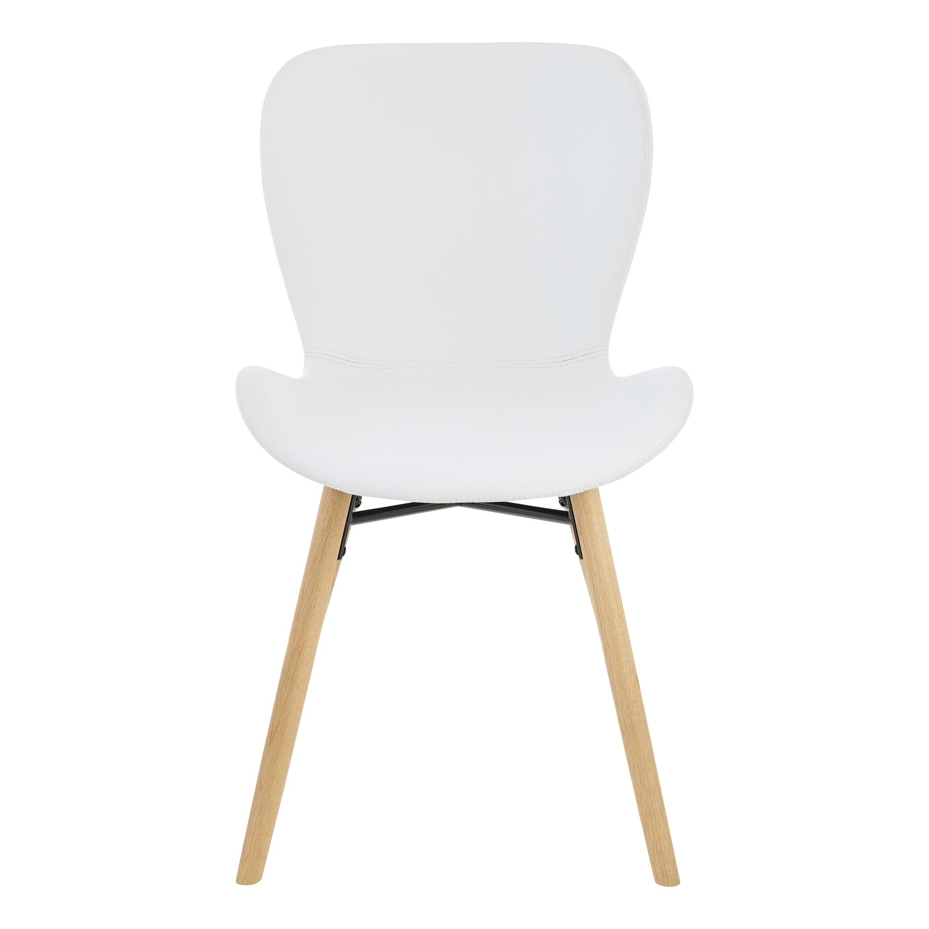 Batilda Dining Chair in White PU / Oak Leg