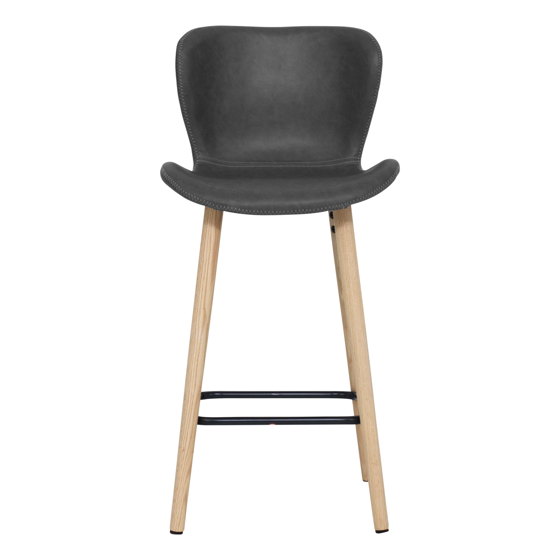 Batilda Bar Chair in Black PU/Oak Leg