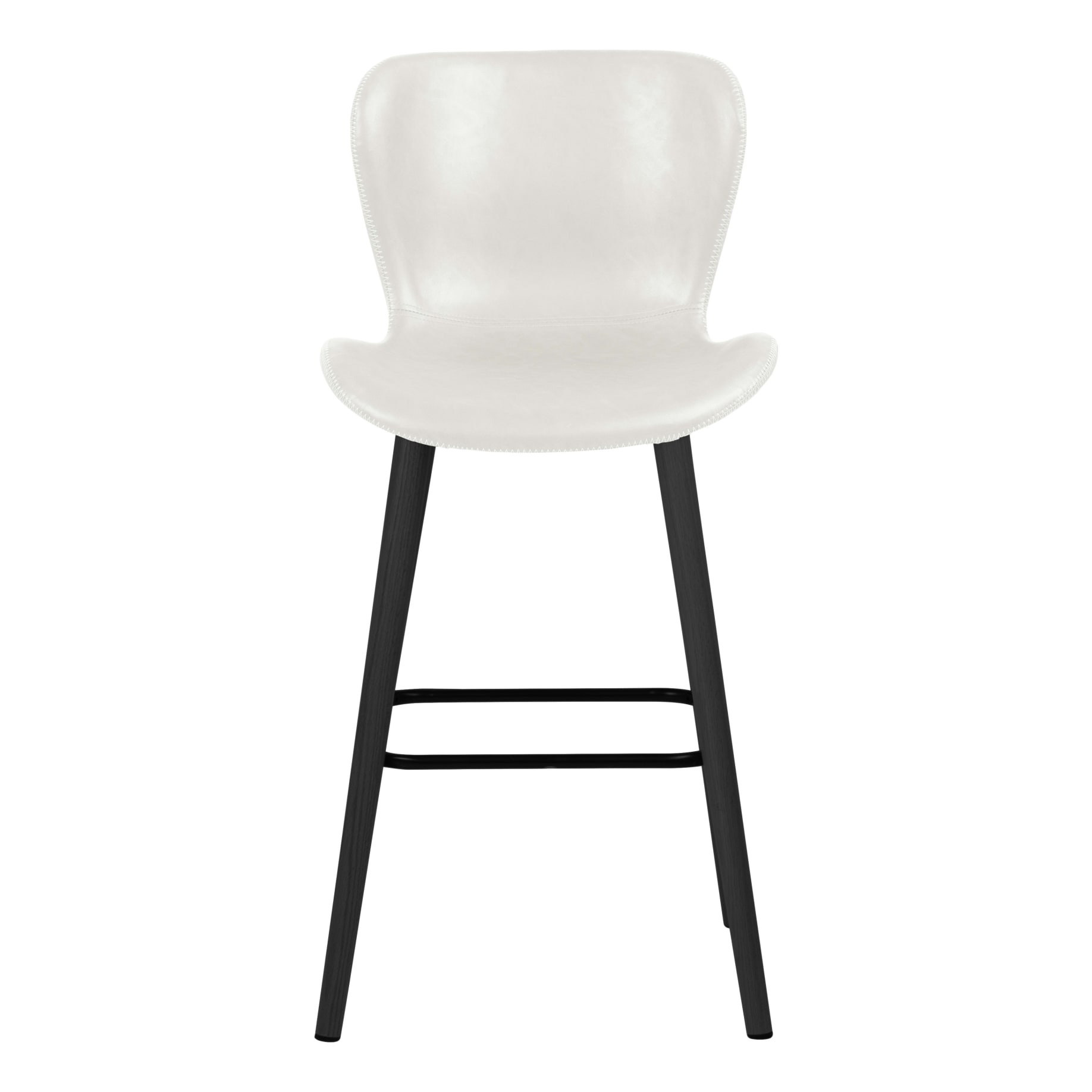 Batilda Bar Chair in White PU/Black leg
