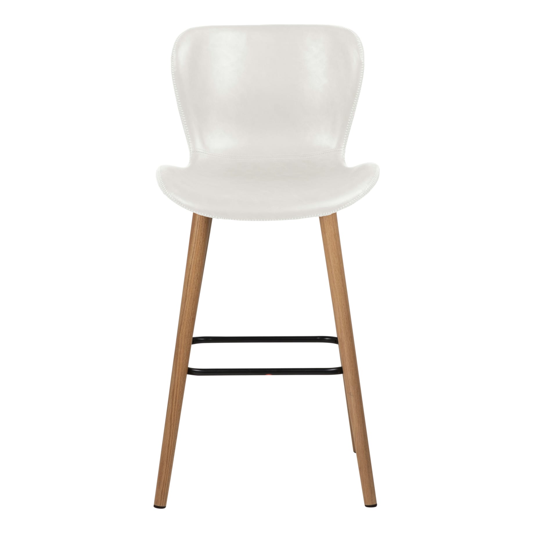 Batilda Bar Chair in White PU / Oak Leg