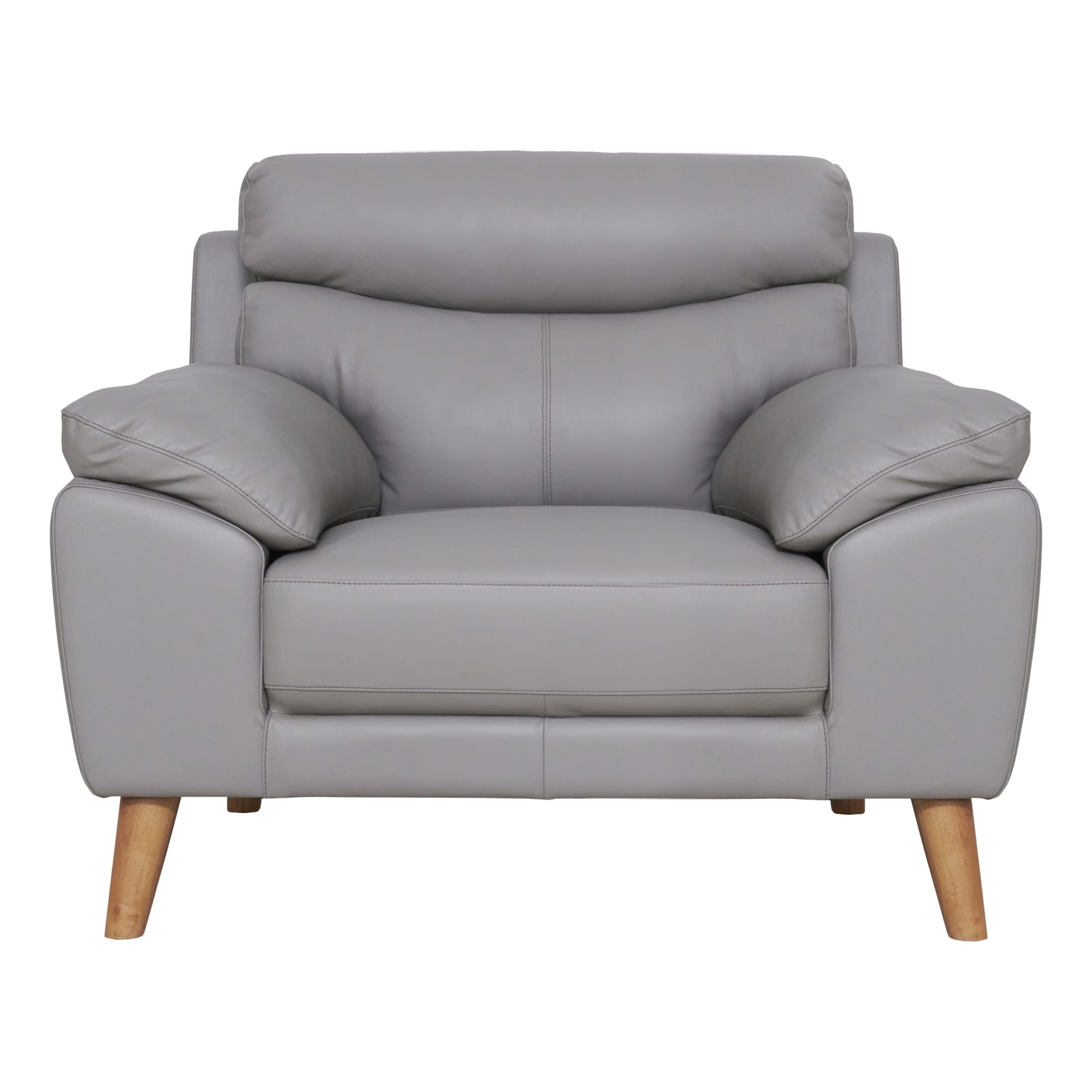 Bronco Armchair in Leather Pewter