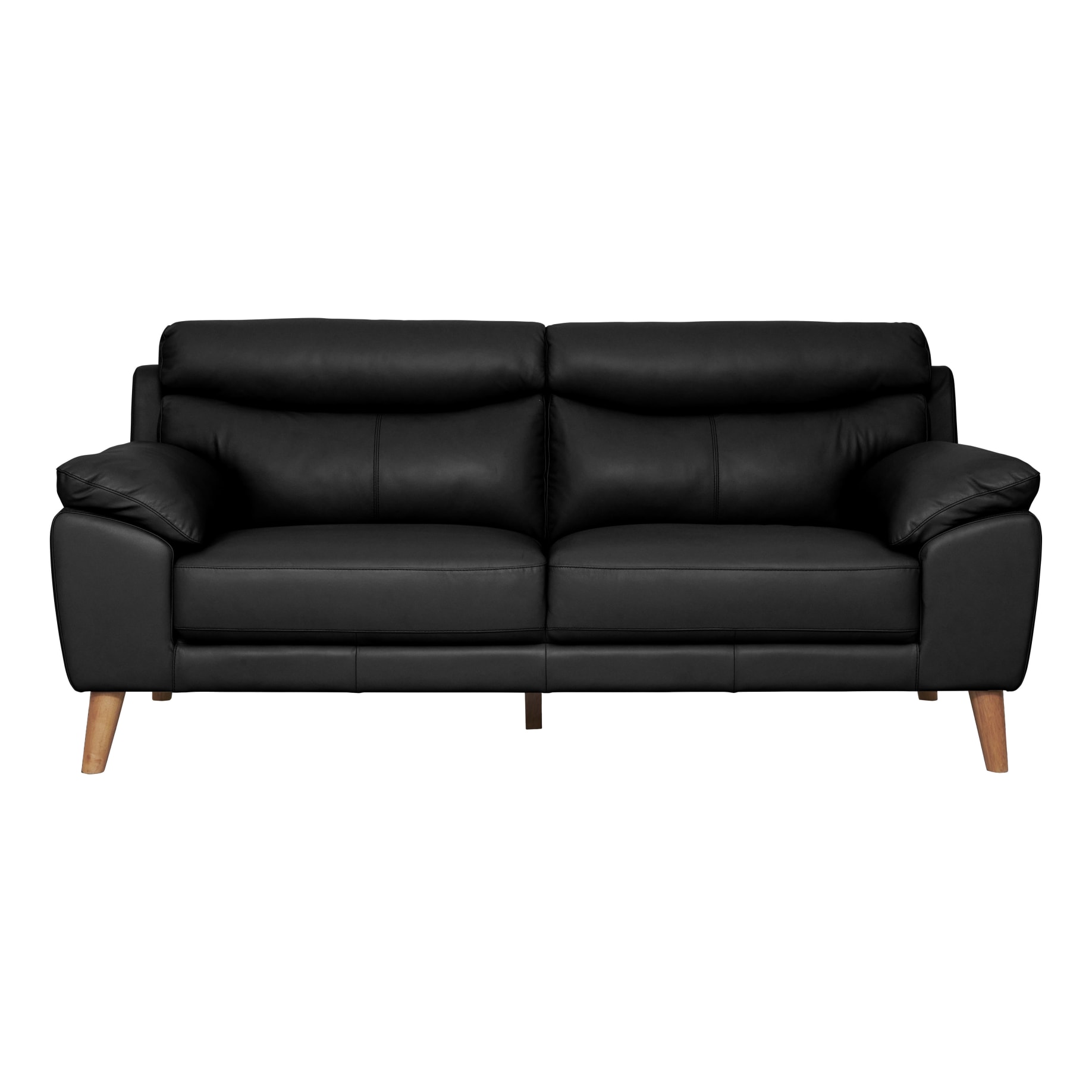 Bronco 3 Seater Sofa in Leather Black