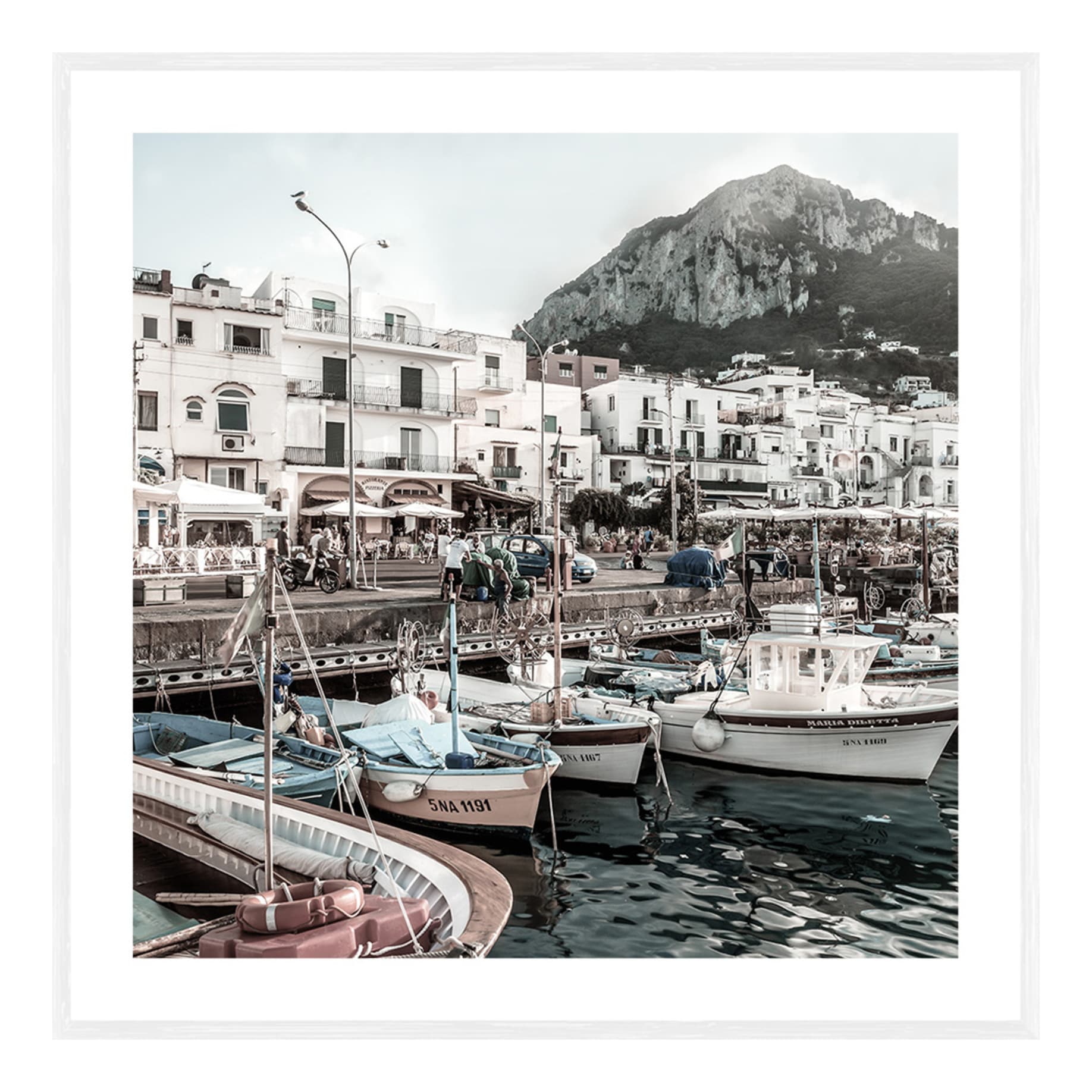 Capri Boats Framed Print in 91.5x91.5cm