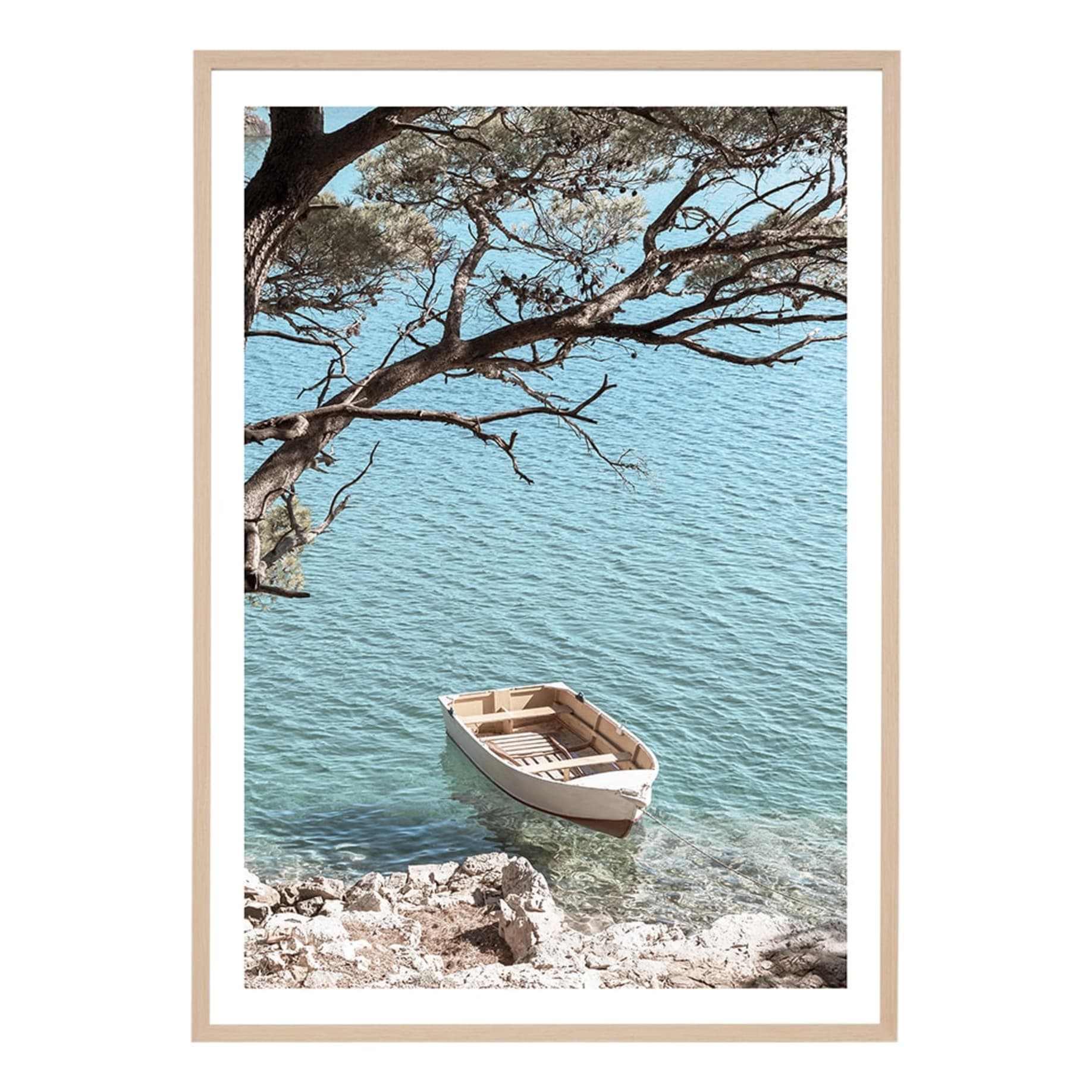 Calm Rowboat Framed Print in 45 x 62cm