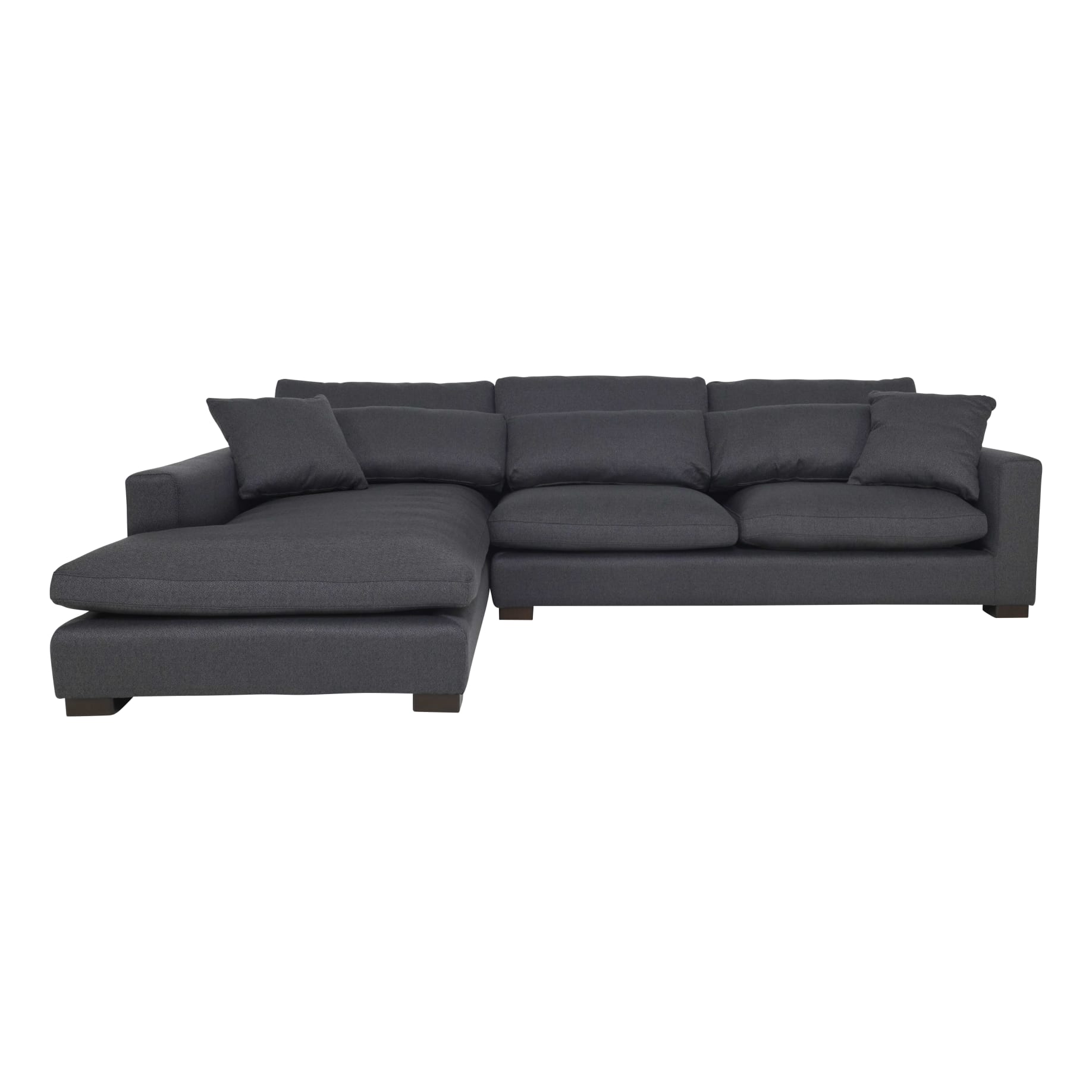 Cleo 3 Seater Sofa + Chaise LHF in Gusto Charcoal