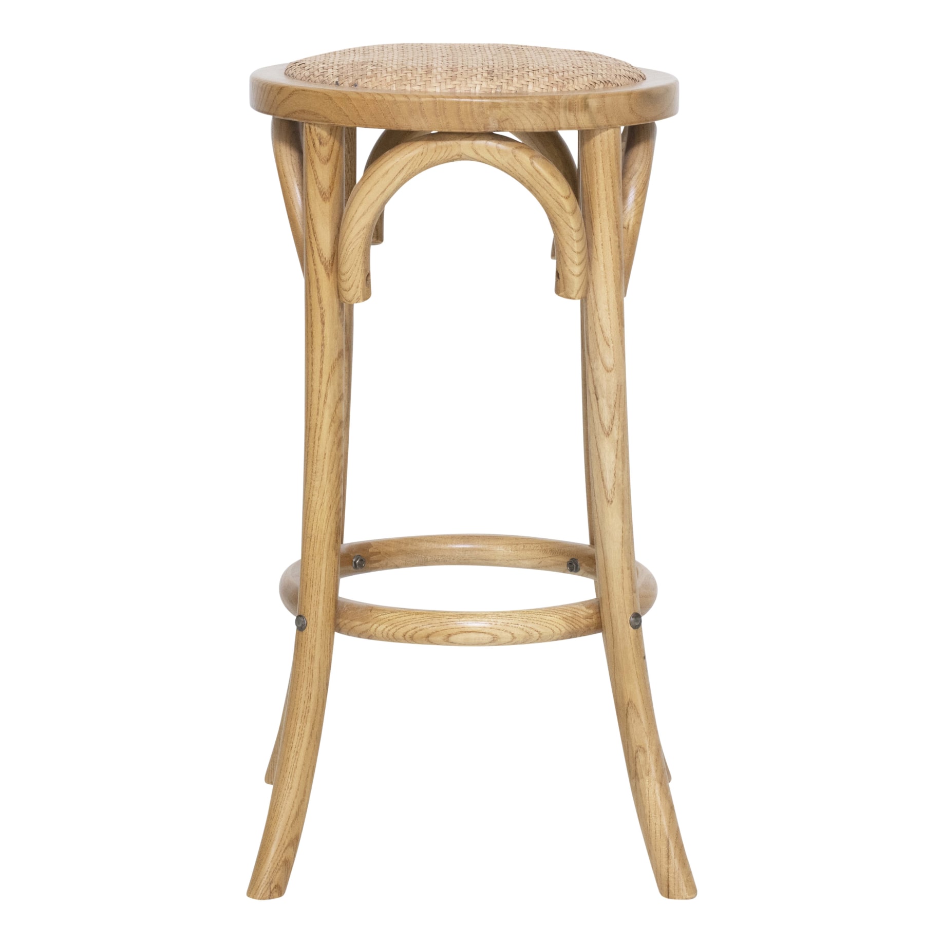 Cristo Stool in Weathered Natural Oak Stain / Rattan