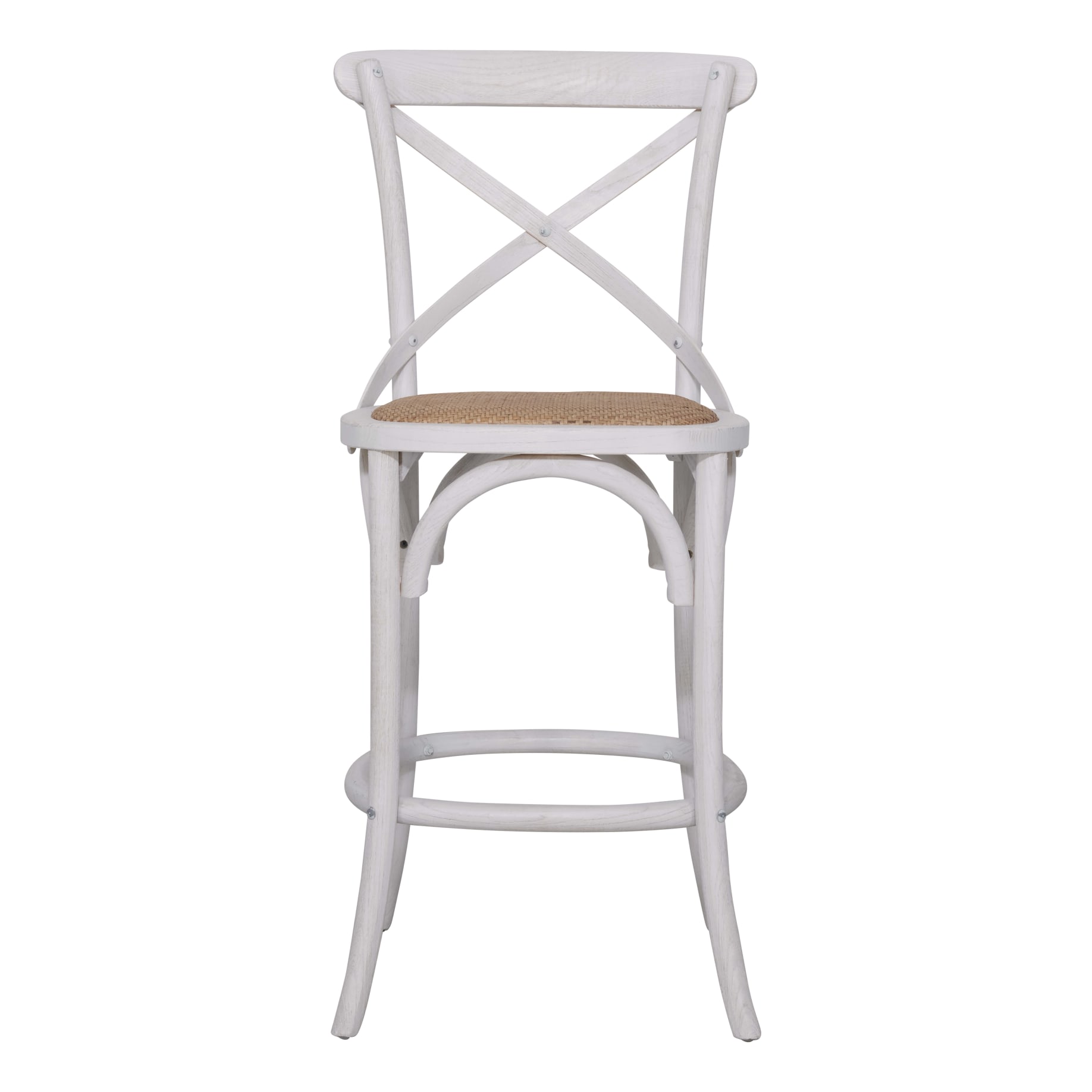 Cristo Bar Chair in Whitewash / Rattan