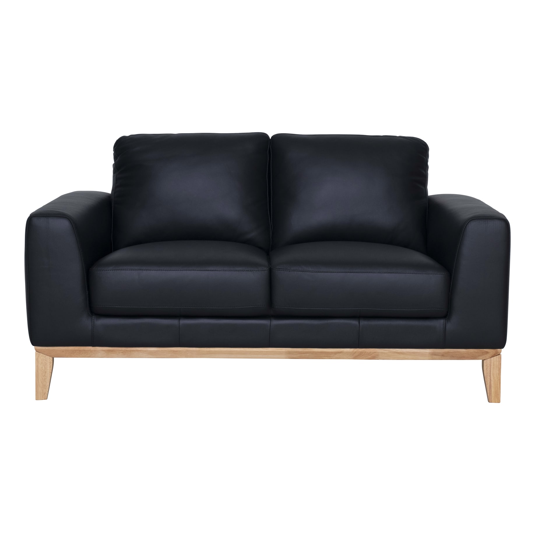Dante 2 Seater Sofa in Leather Black