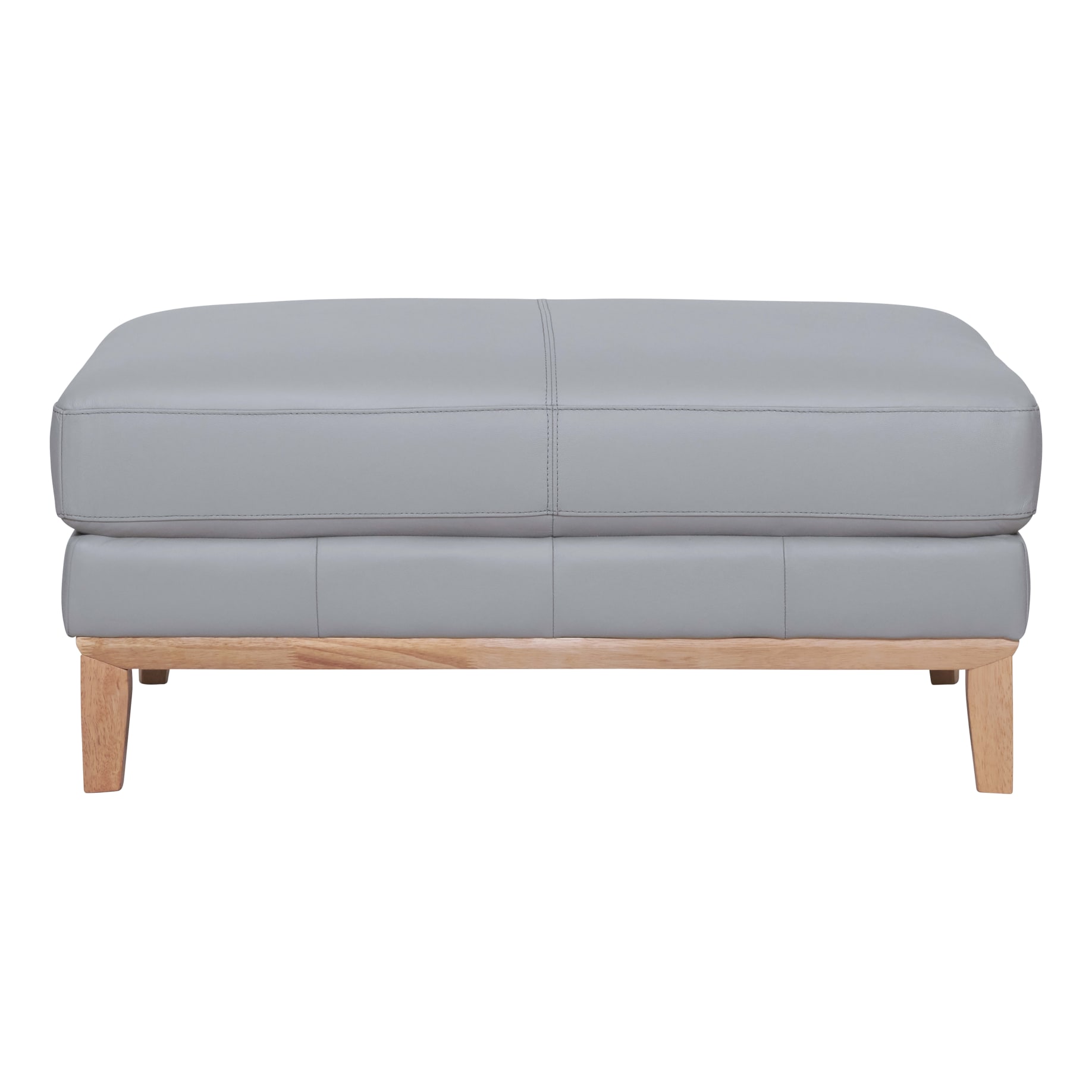 Dante Ottoman in Leather Pewter