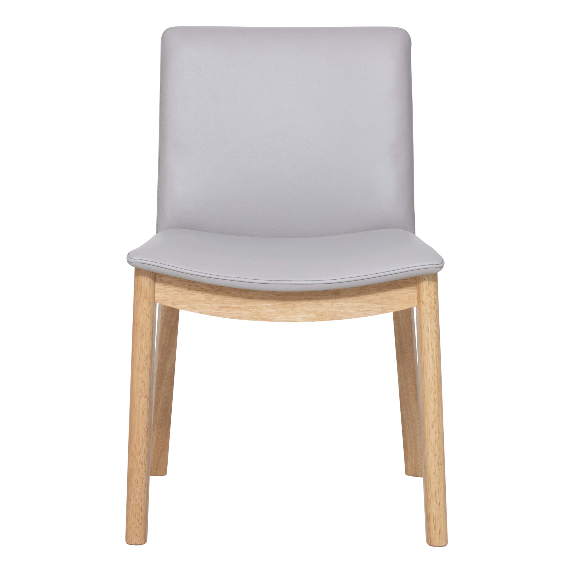 Everest Dining Chair in Pewter Leather / Oak Stain