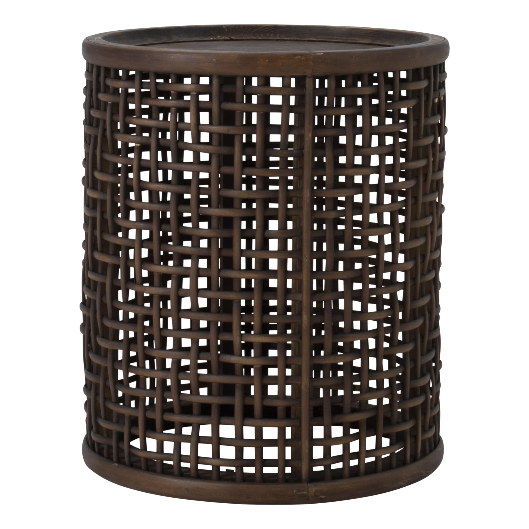 Freya Round Side Table 42cm in Antique Brown