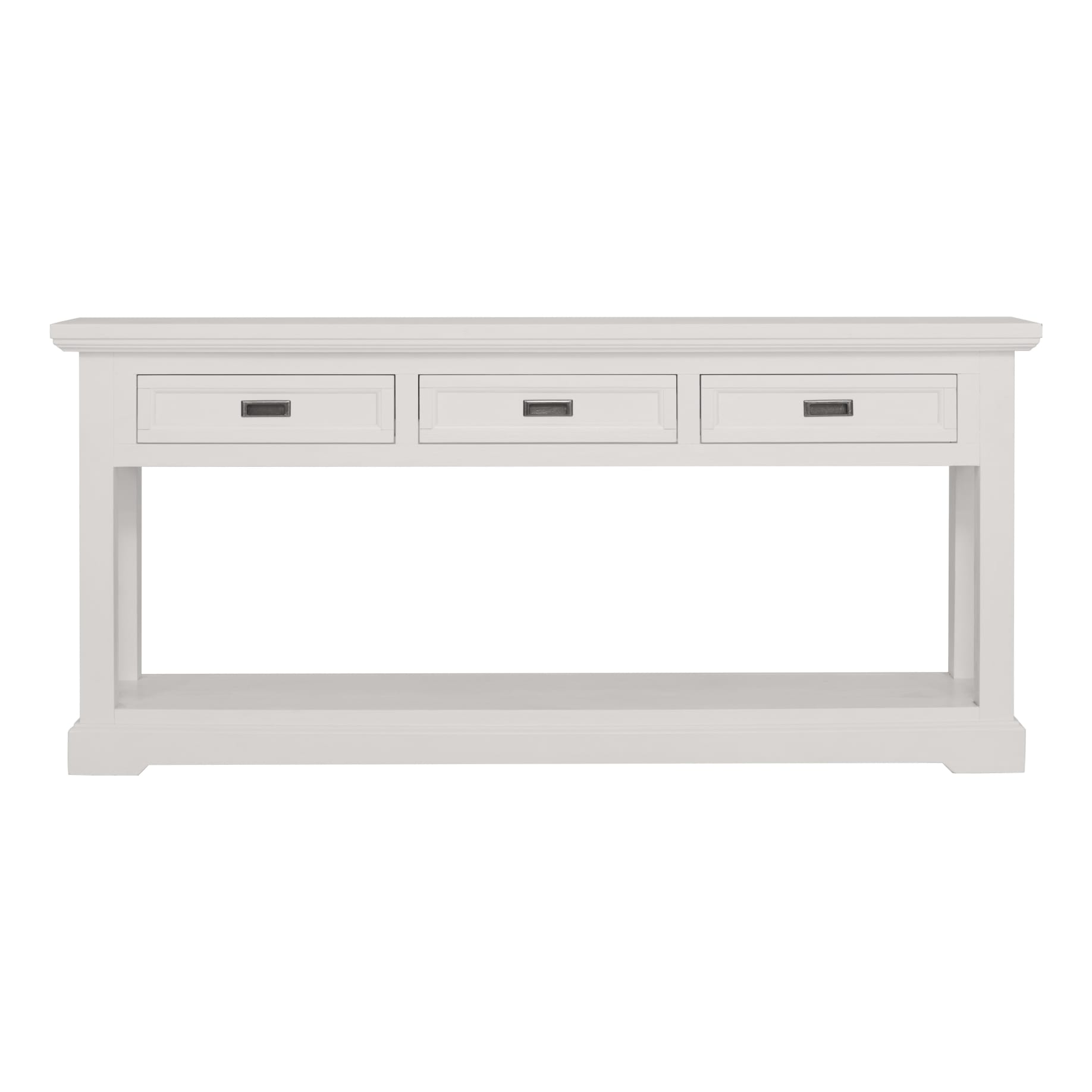 Hamptons Console Table 3 Drawer in White