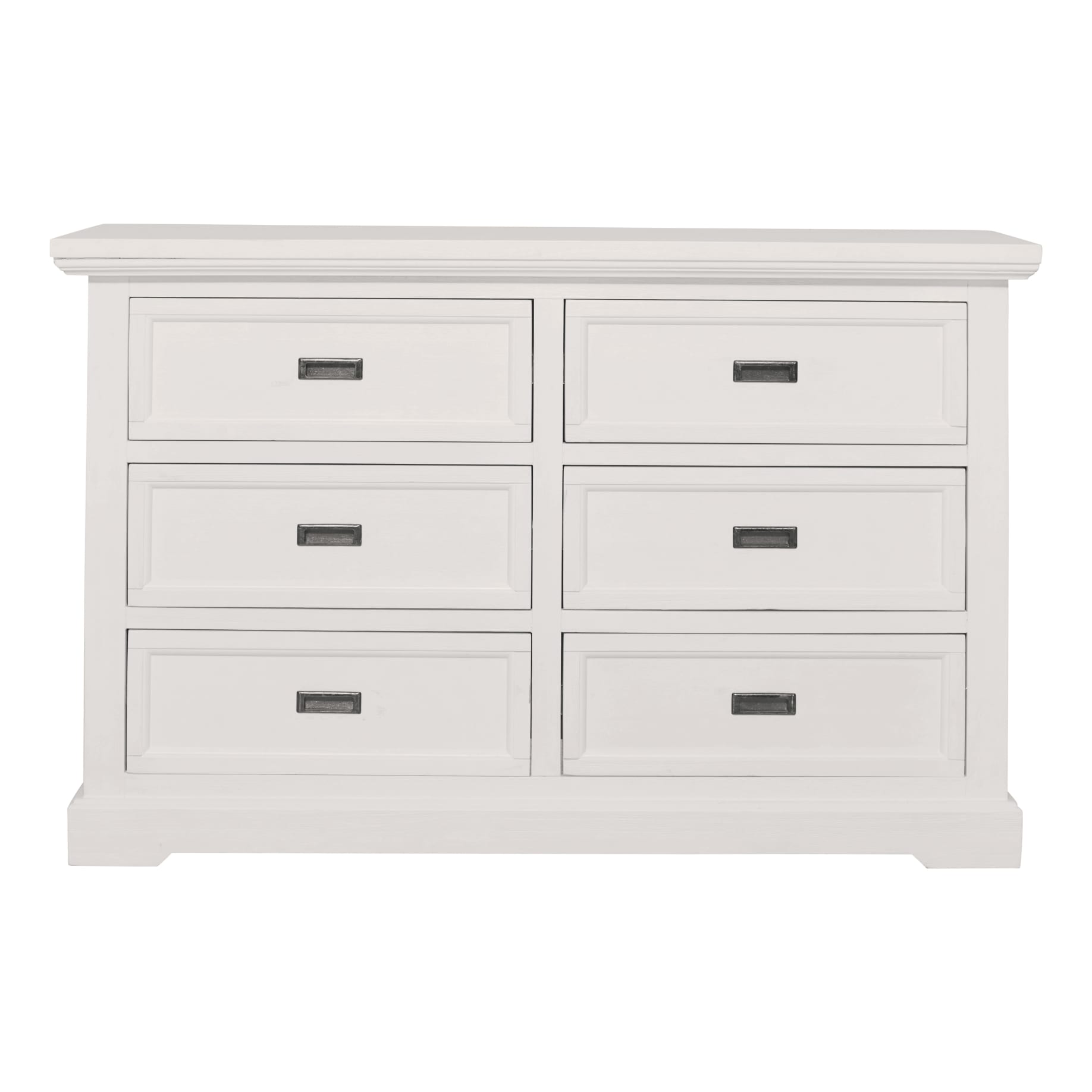 Hamptons 6 Drawer Dresser Only in Acacia White