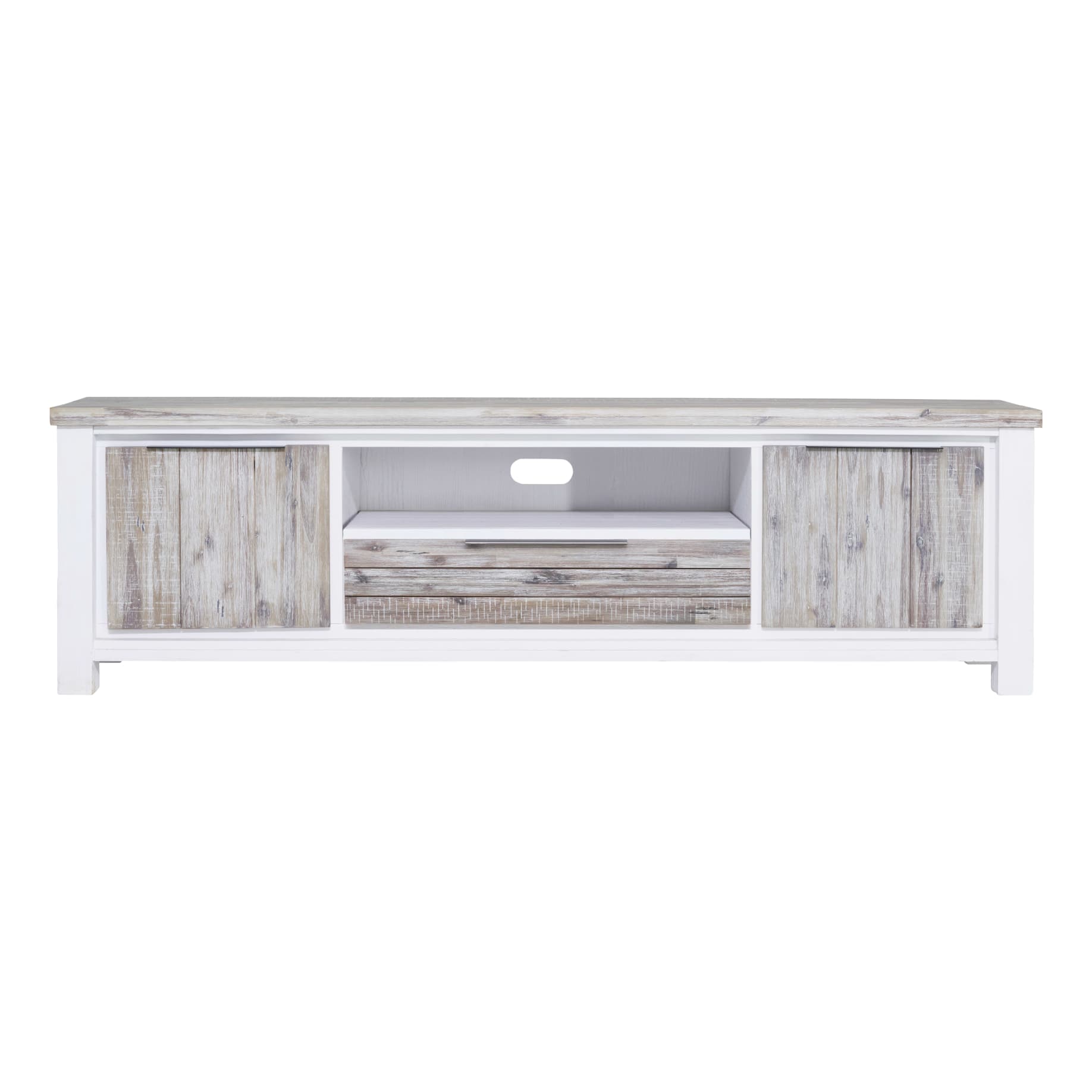 White wash timber tv unit top