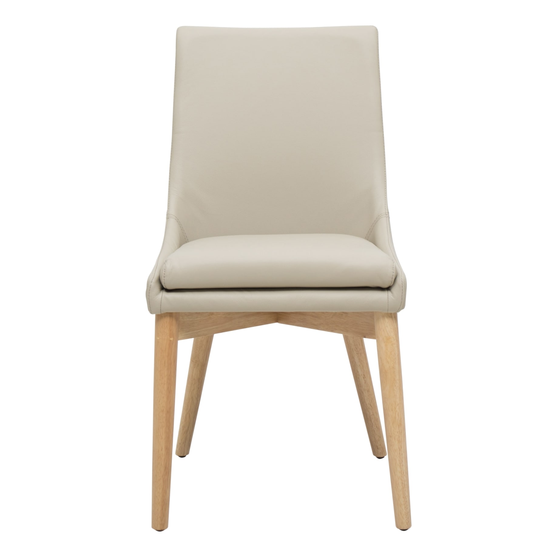 Highland Dining Chair in Leather Light Mocha / Clear Lacquer