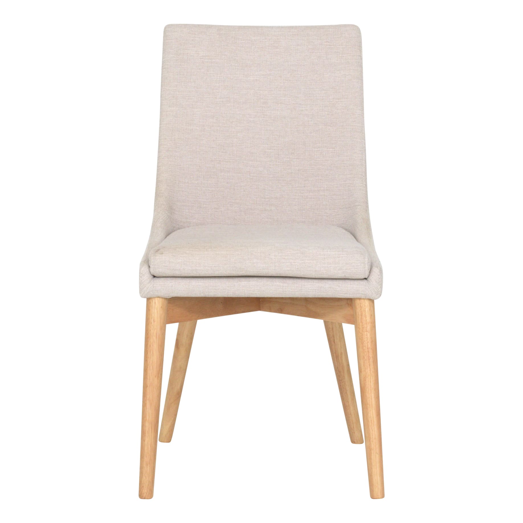 Highland Dining Chair in Beige Fabric / Clear Lacquer
