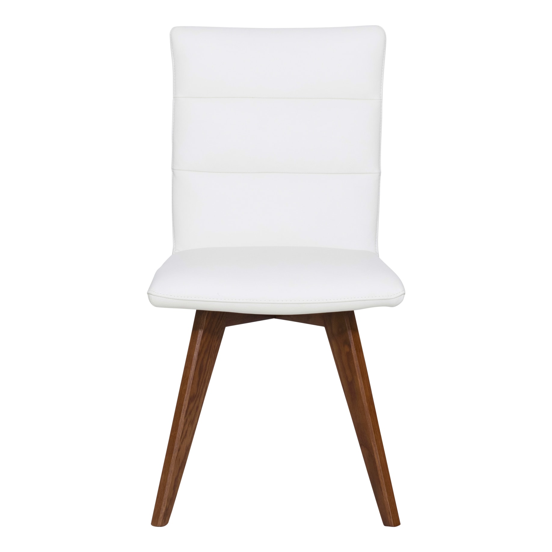 Hudson Dining Chair in Leather White / Blackwood Stain