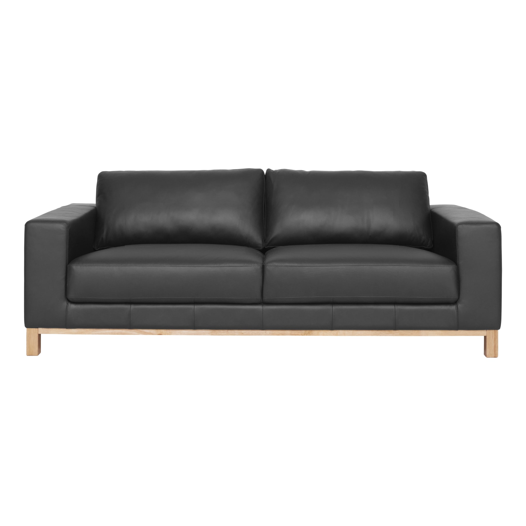 Jasper 2.5 Seater Sofa in Linea Leather Charcoal