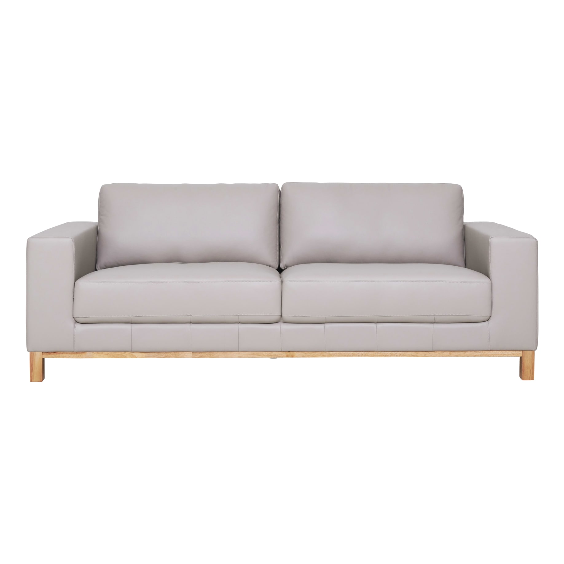 Jasper 3 Seater Sofa in Linea Leather Light Grey