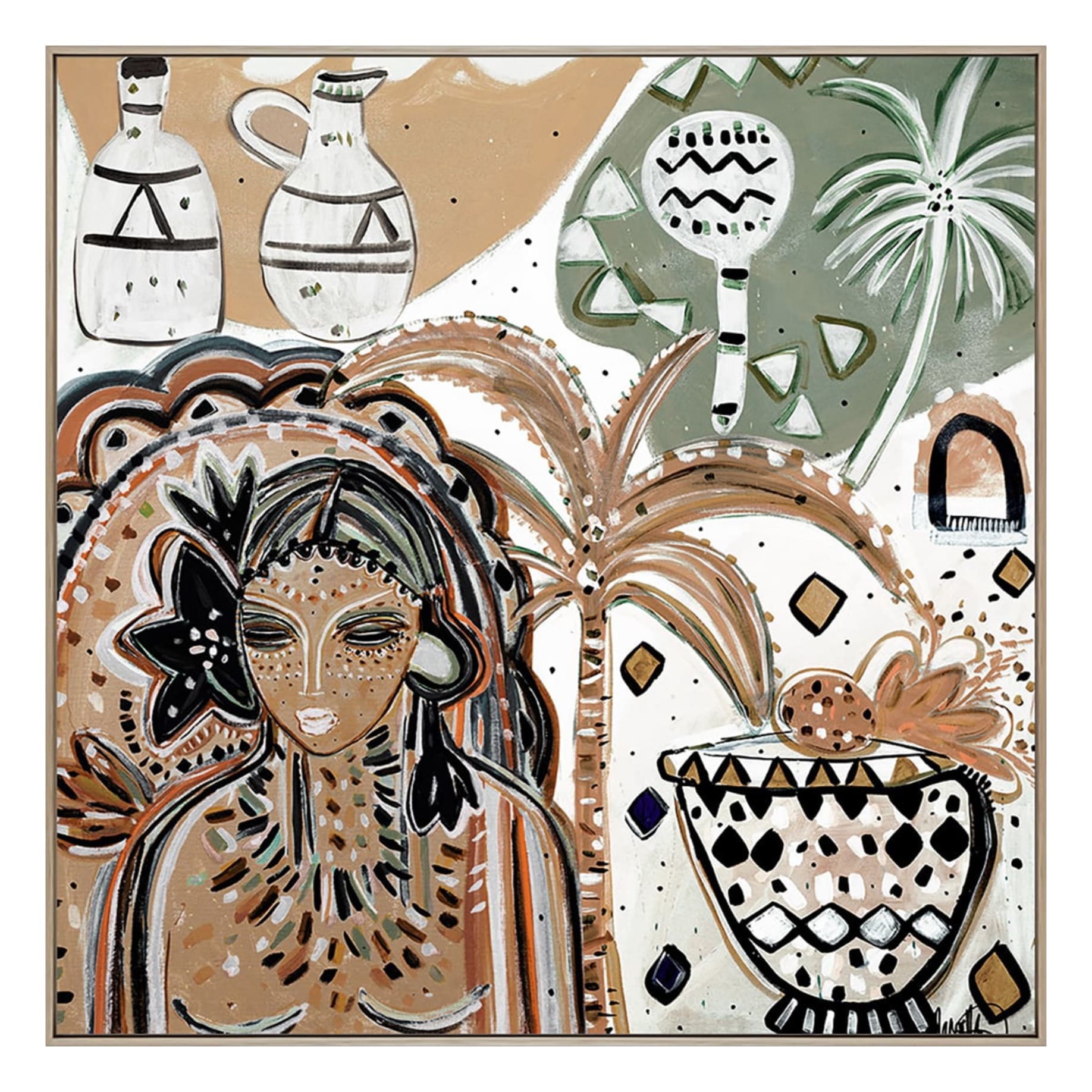 Lazuli Sage Box Framed Canvas in 143 x 143cm