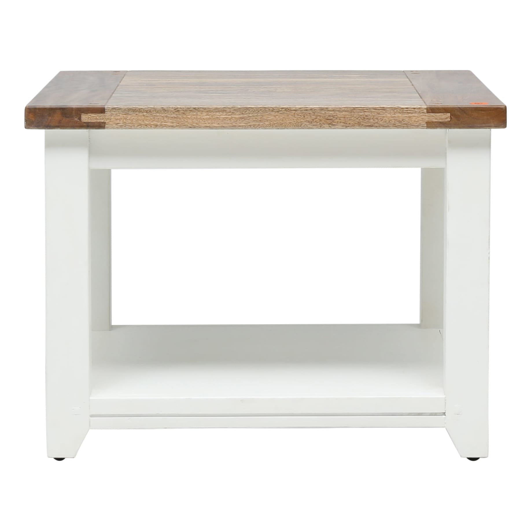 Mango Creek Side Table in Clear Lacquer/White