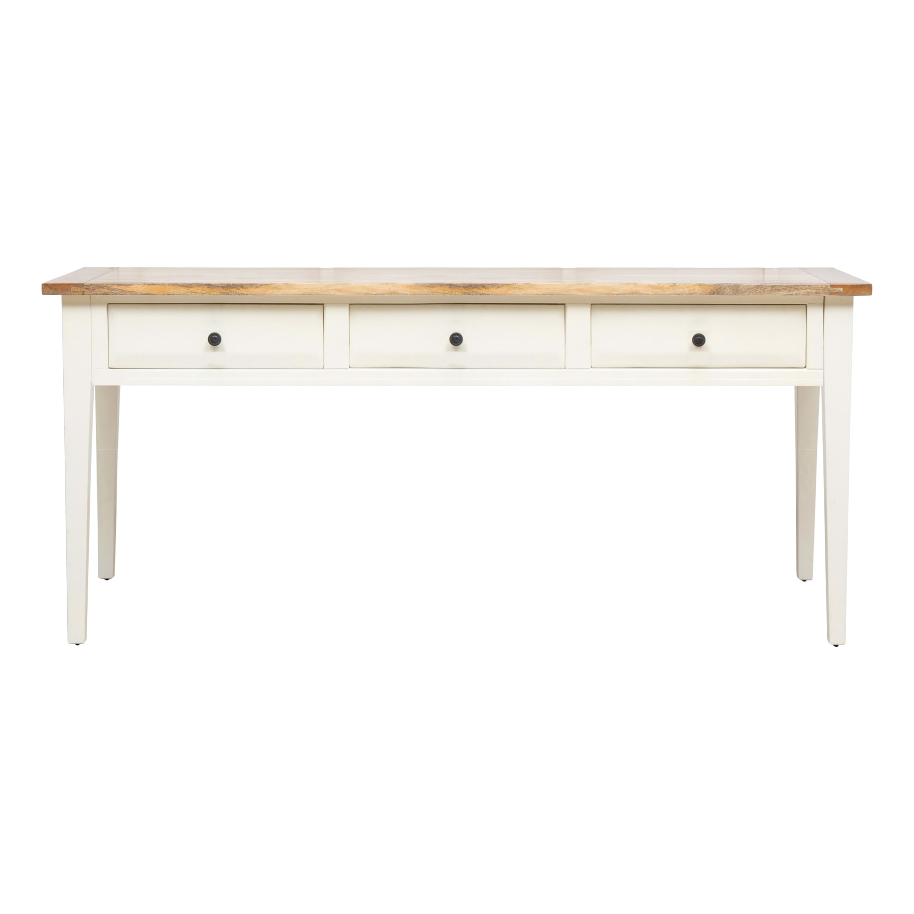 Mango Creek Large Console 194cm in White / Clear Lacquer