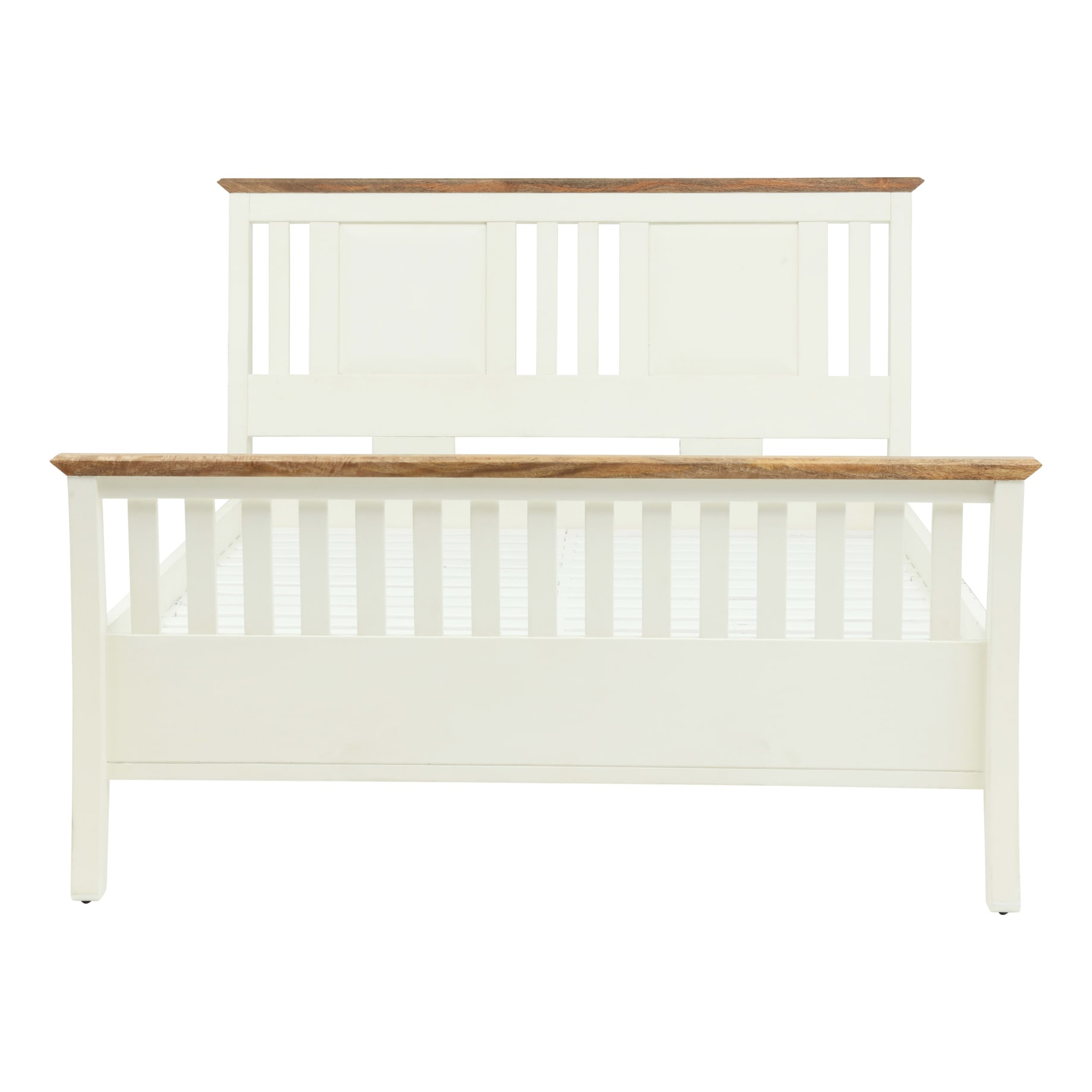 Mango Creek King Bed in Clear Lacquer / White