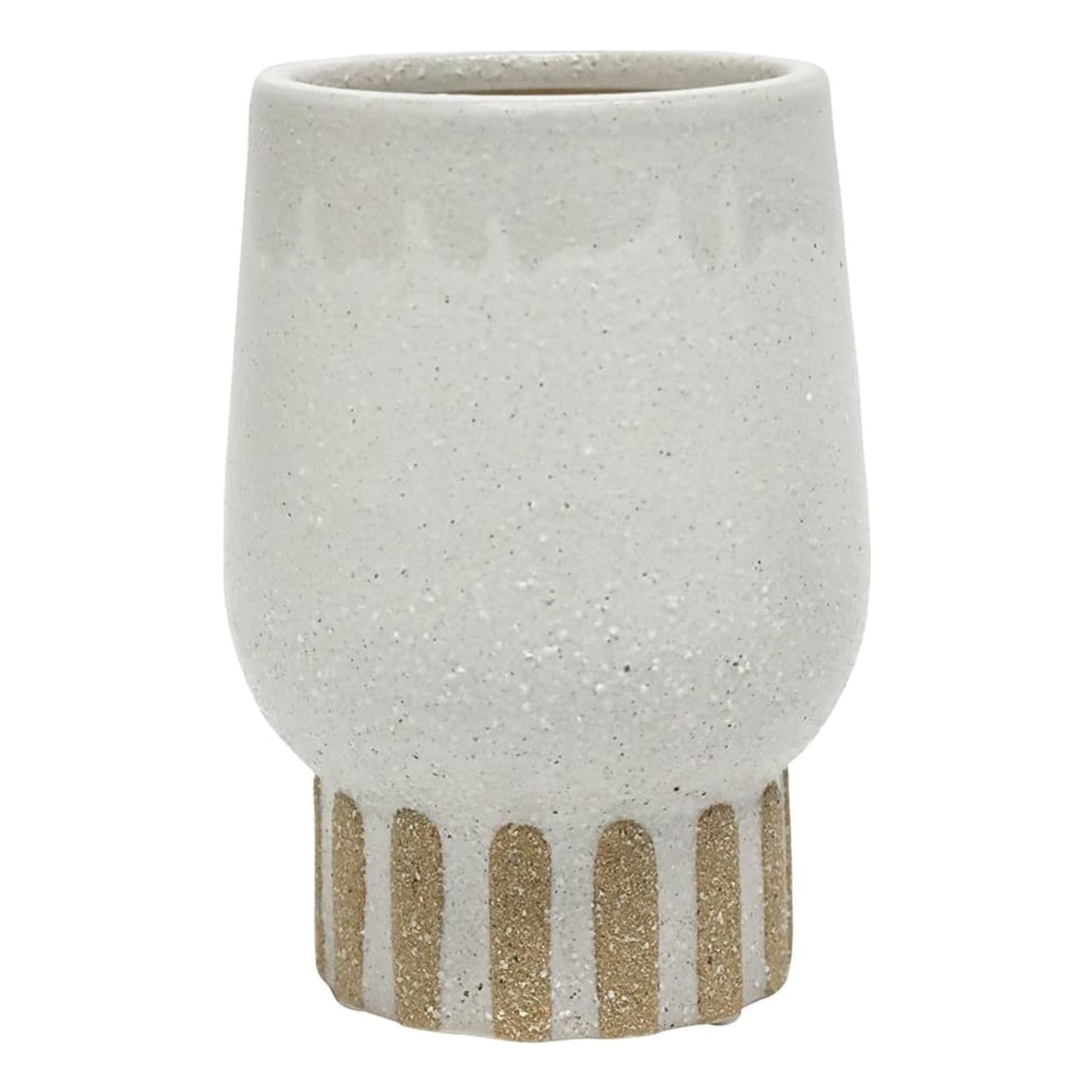 Macey Vase 12.5x18cm in White/Natural