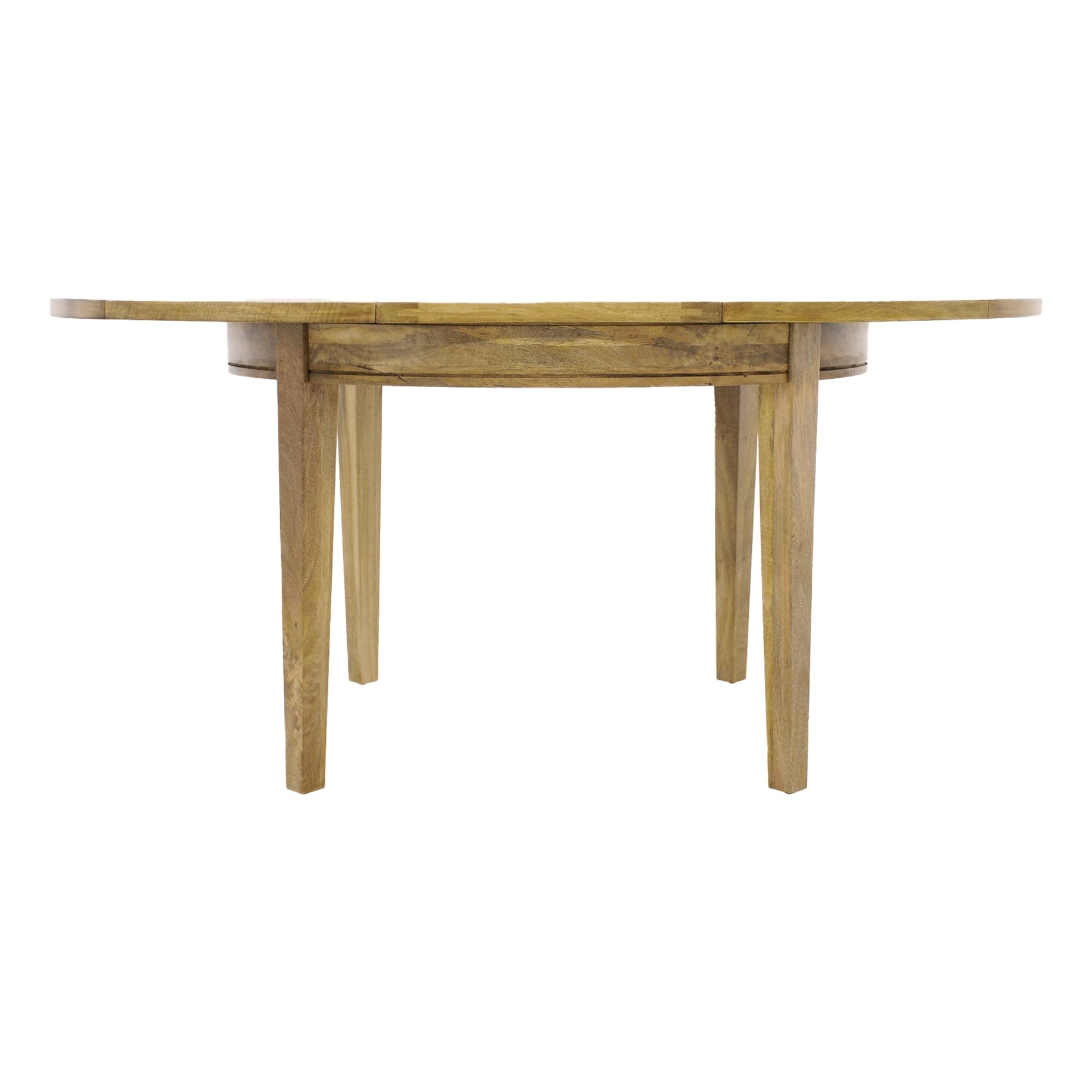 Mango Creek Round Extension Dining Table 120-170cm in Clear Lacquer