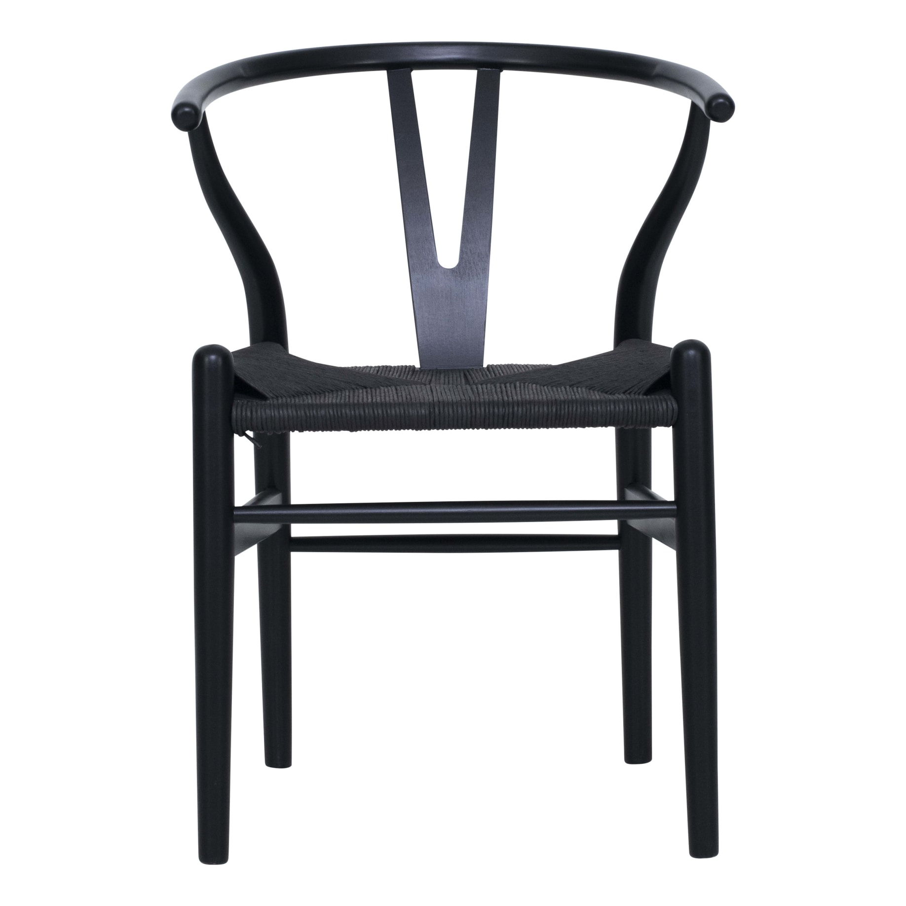 Megs Wishbone Dining Chair in Black / Black Seat