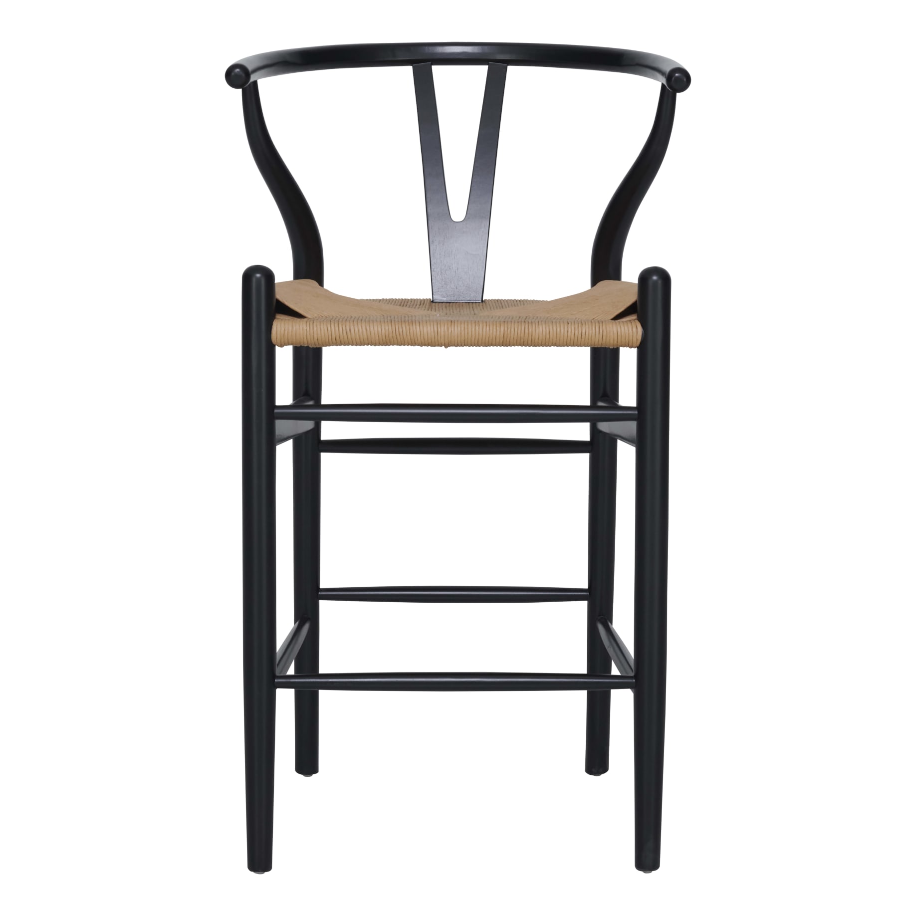 Megs Bar Chair in Black / Natural Seat
