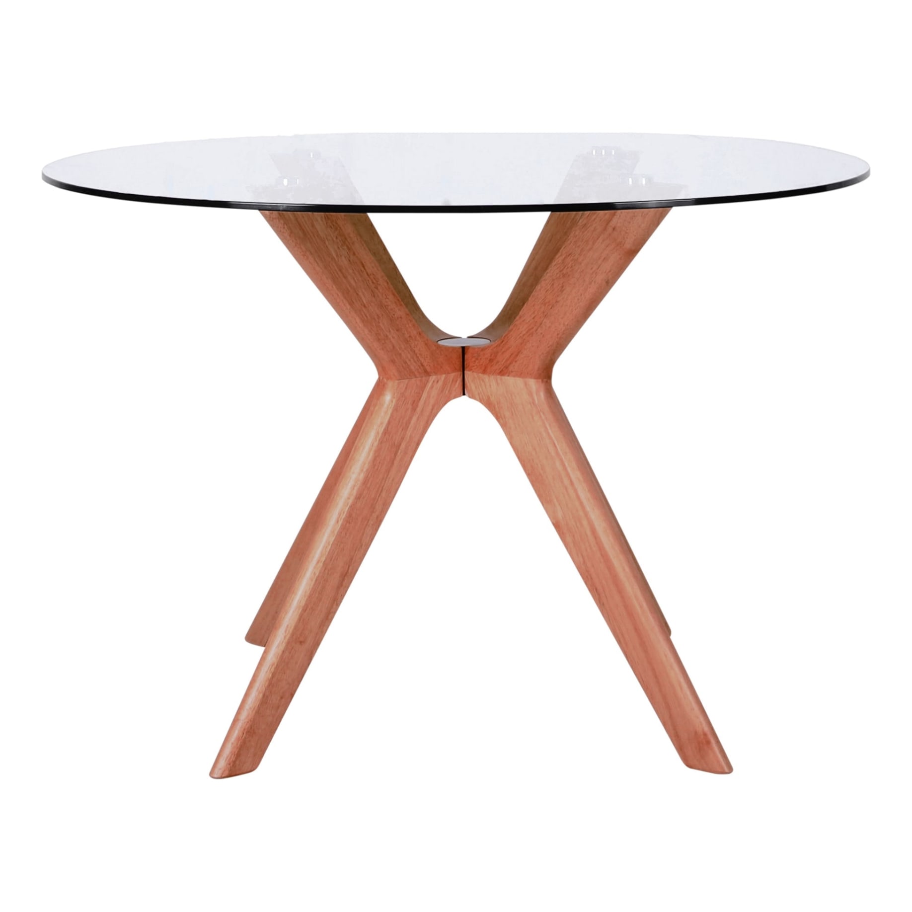 Padma Round 120cm Dining Table in Glass/Blackwood