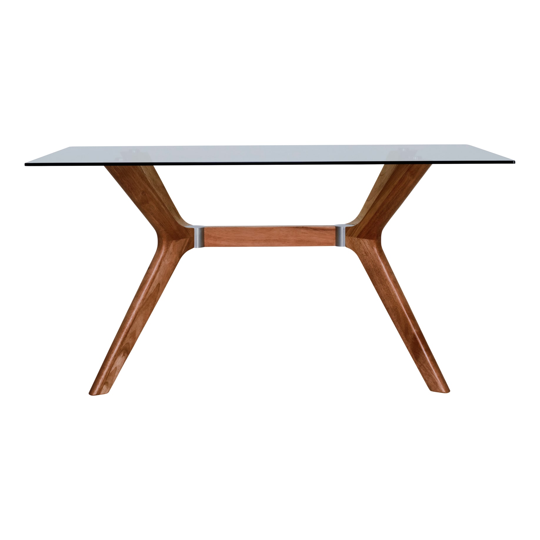 Padma Dining Table 150cm in Blackwood/Glass