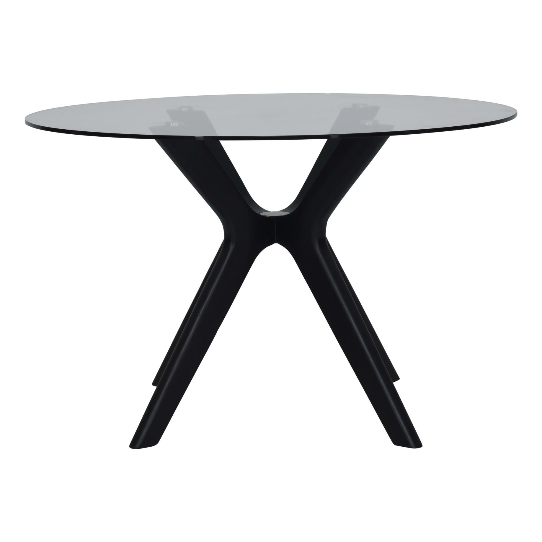Padma Round Dining Table 120cm in Glass / Black