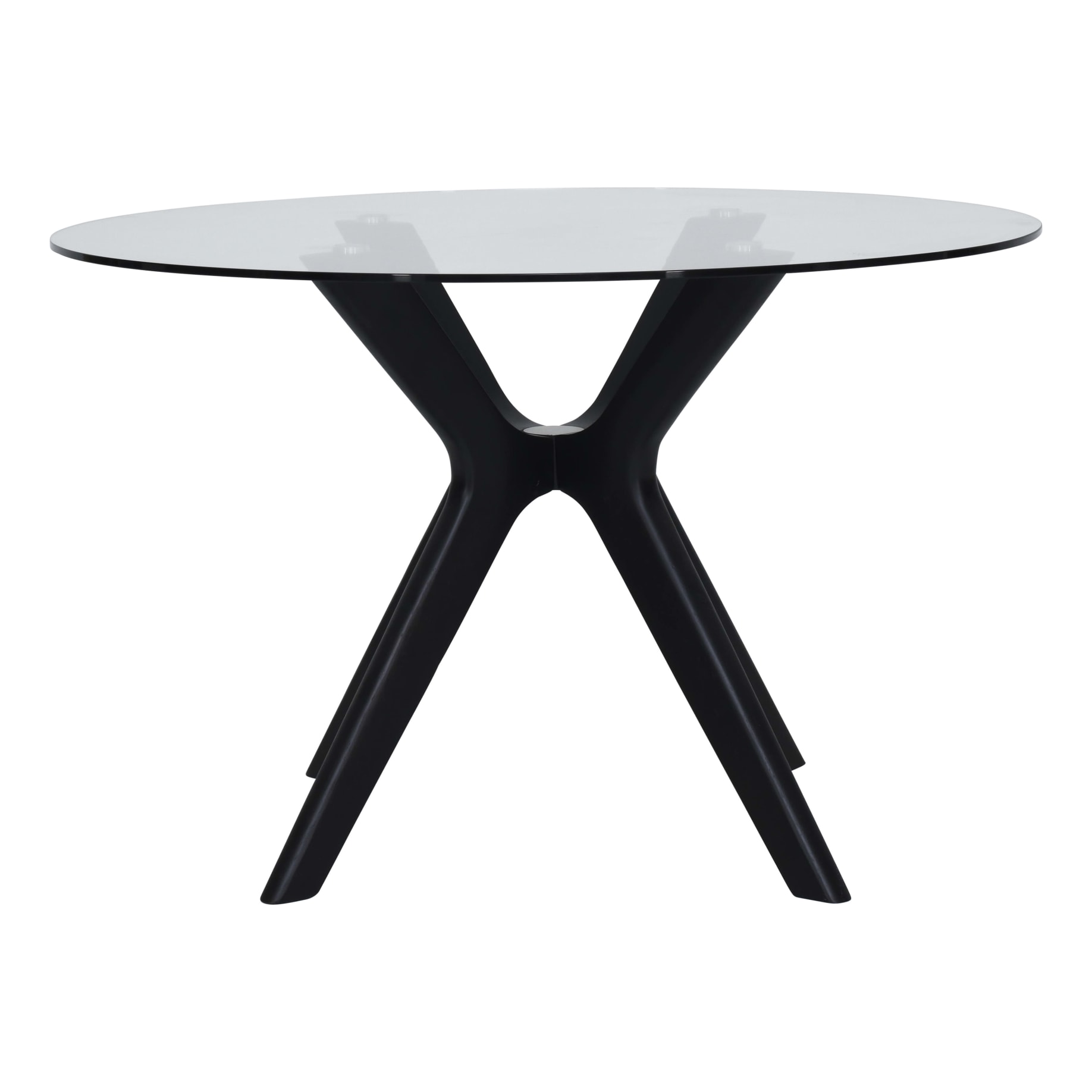 Padma Round 100cm Dining Table in Glass/Black