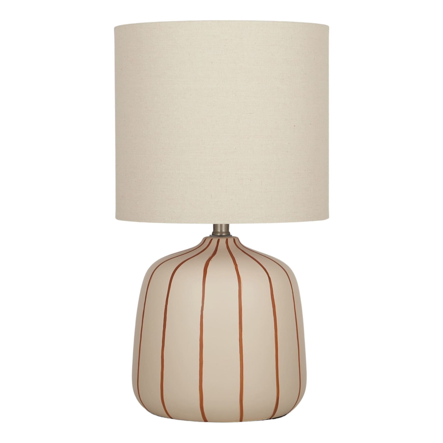 Pecan Table Lamp 28x49cm in White/Natural