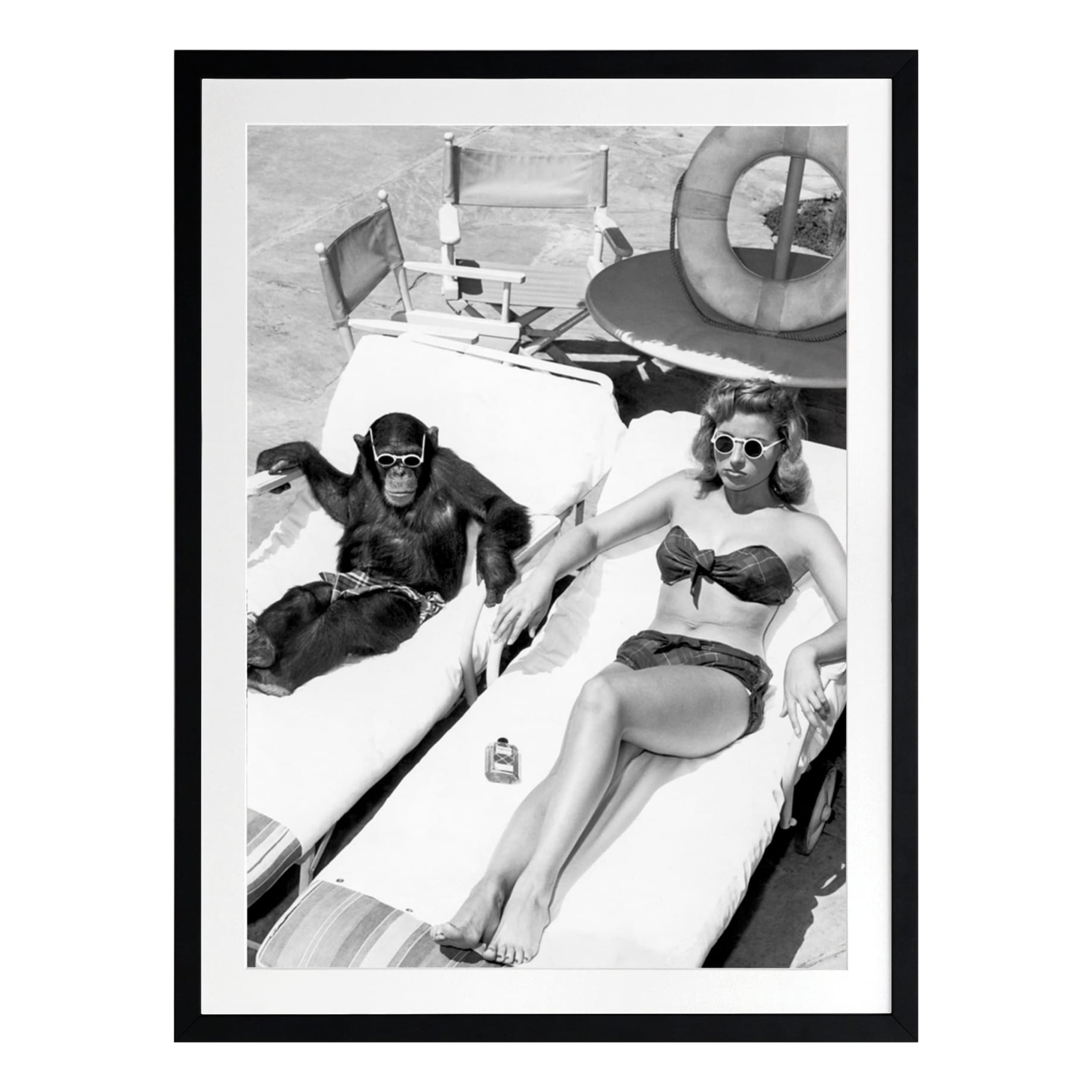Poolside Pet Framed Print in 84 x 105cm